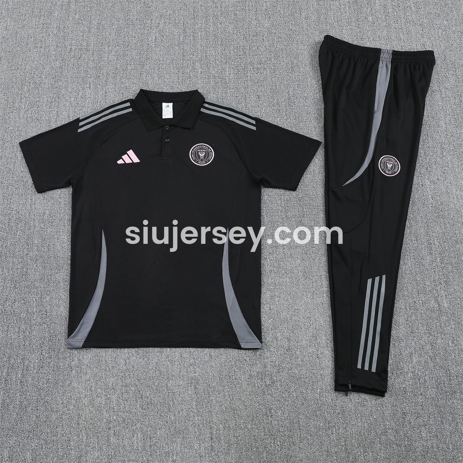 SIUjerseys-INT M.A.M 25-26 POLO Short-Sleeve Training Set - Black Top and Pants