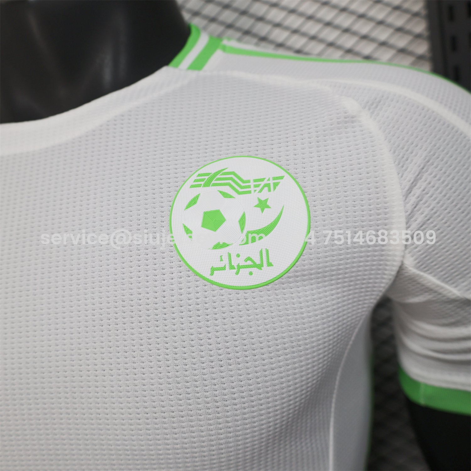 SIUjerseys-Algeria 25-26 Whie Jersey with Green - Player Version