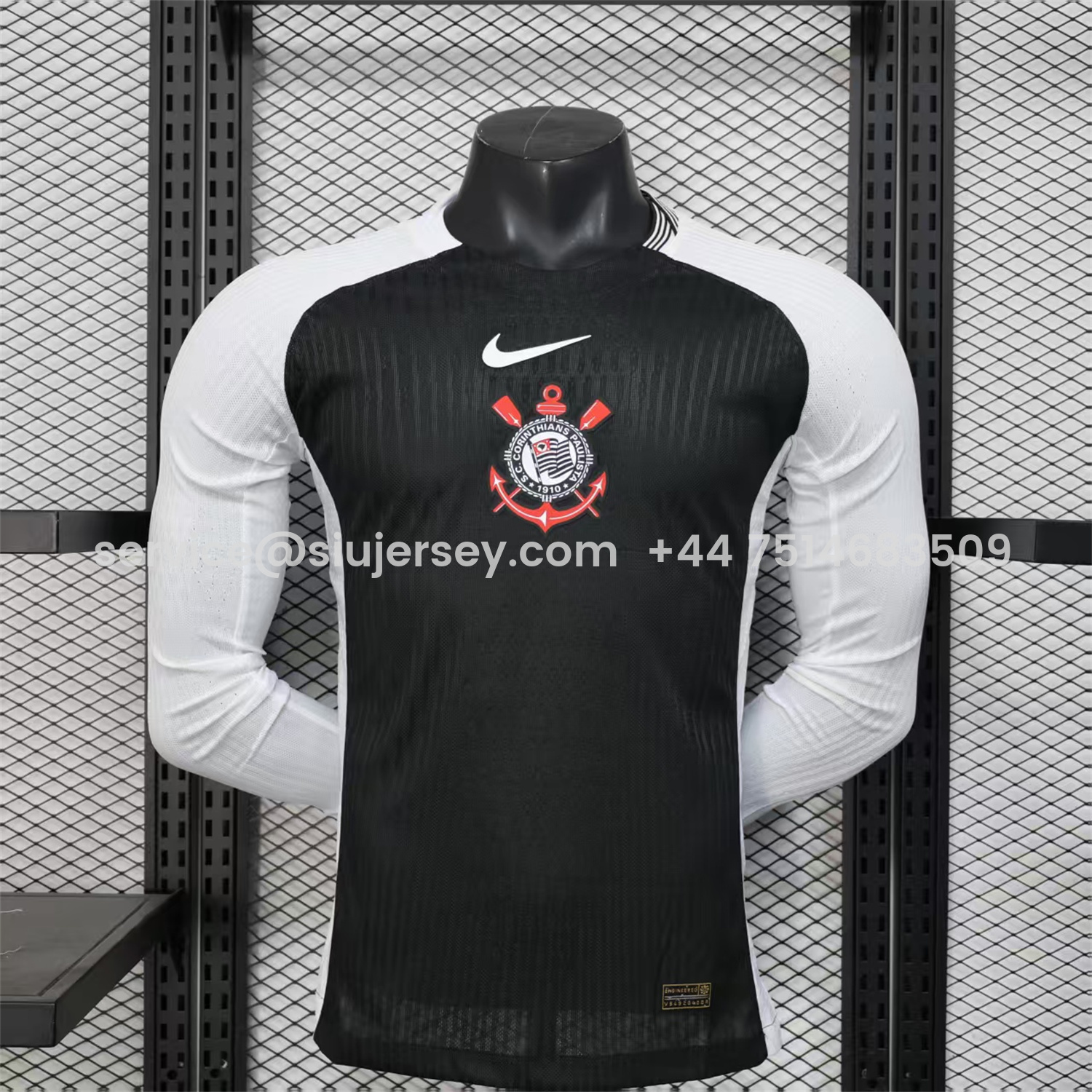 SIUjerseys-Corinthians 25-26 Black Away Long Sleeves Jersey - Player Version