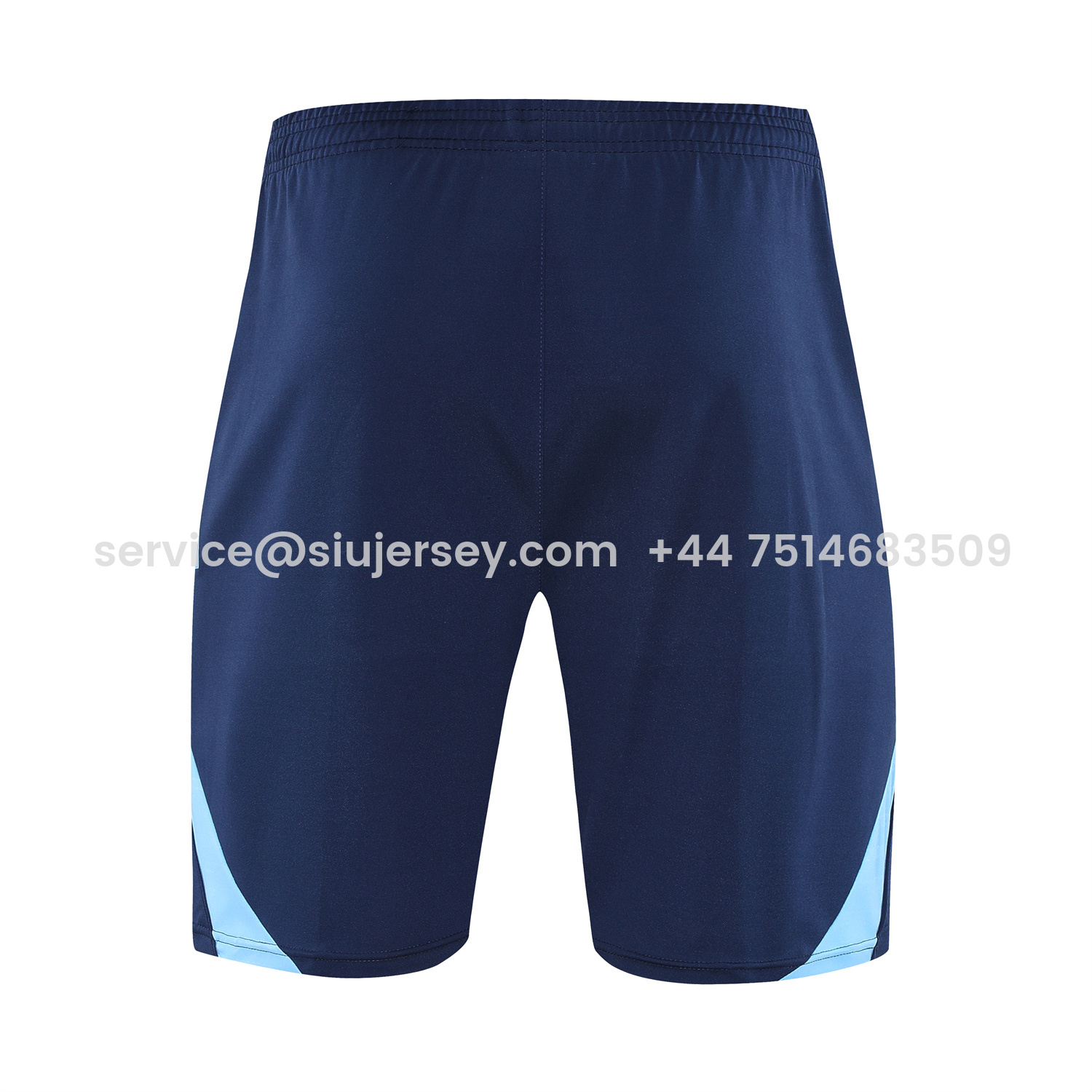 SIUjerseys-Real Madrid 25-26 Short-Sleeve Training Set - Blue Water Pattern Top & Deep Blue Shorts