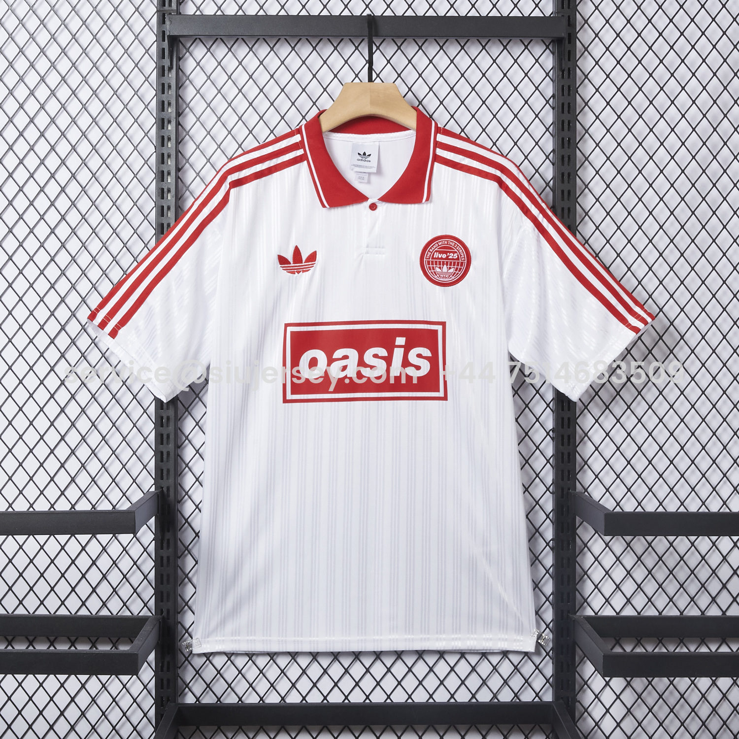 SIUjerseys-Bohemian 25-26 Oasis Originals Tour White And Red Jersey With Number 25 - Fans Version
