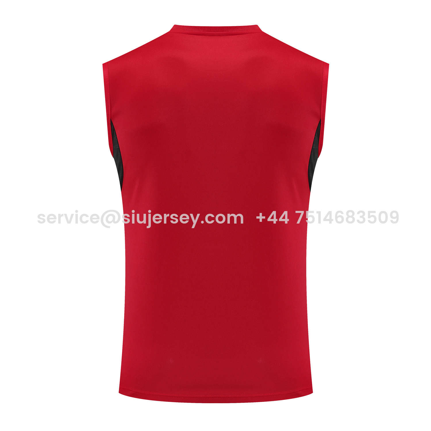 SIUjerseys-Manchester United 25-26 Vest Training Set - Pure Red Vest & Black Shorts