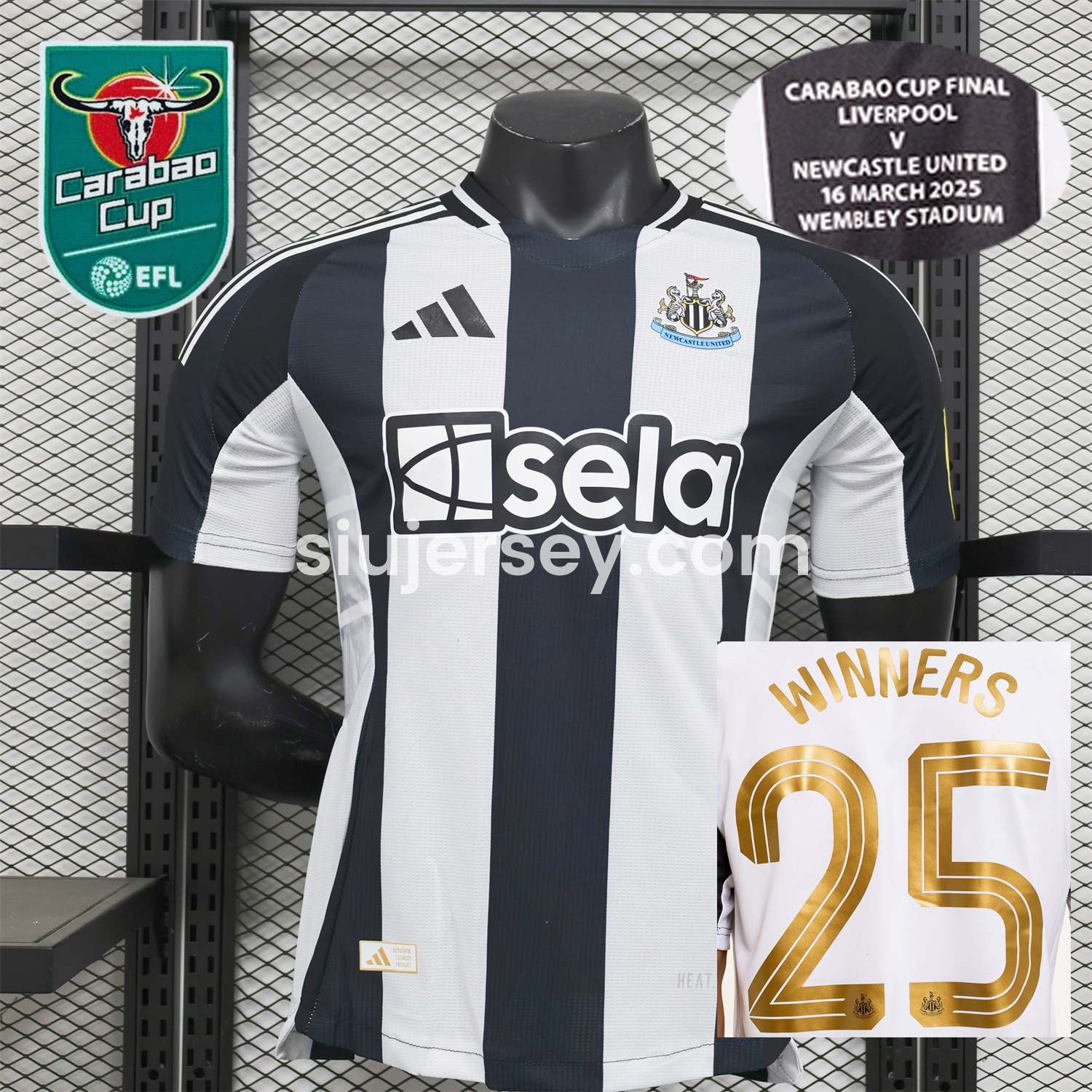SIUjerseys-Newcastle United 2025 CARABAO CUP FINAL Home Jersey - Player Version
