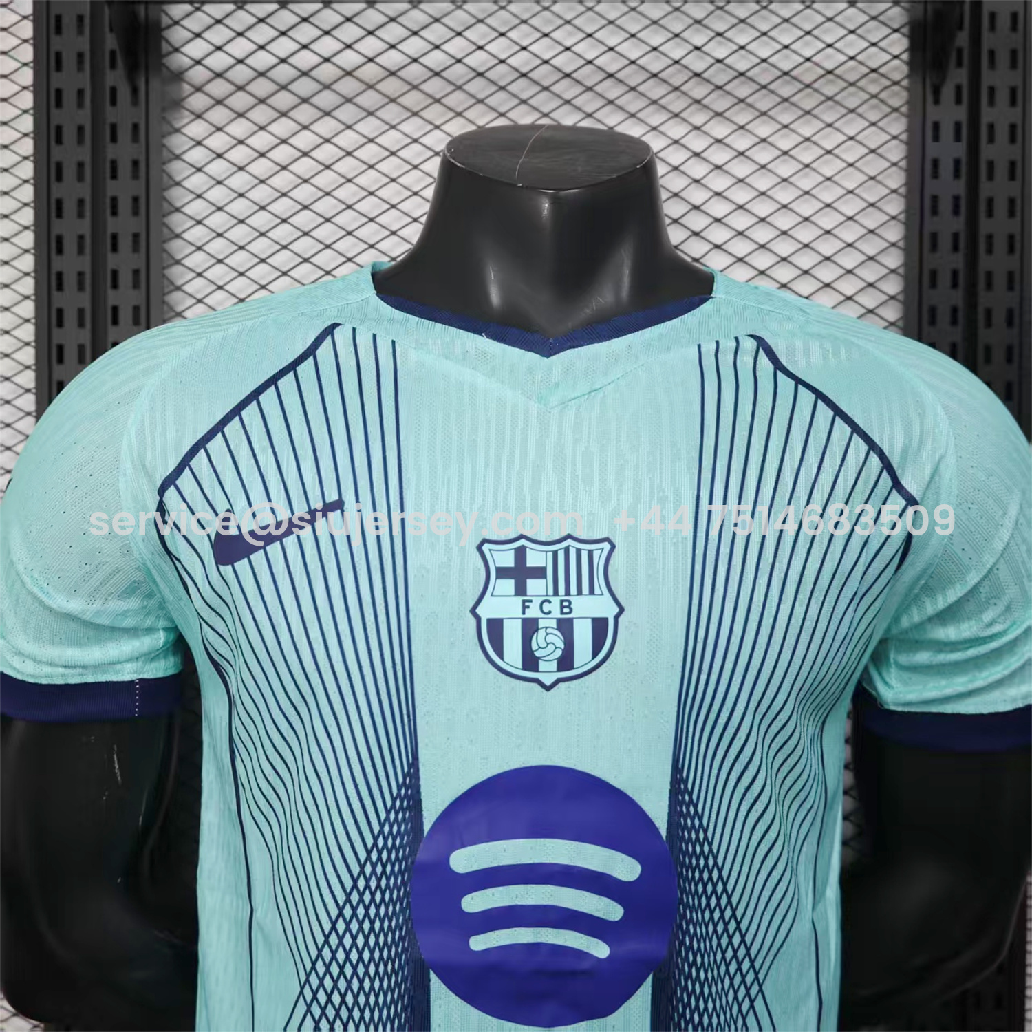 SIUjerseys-Barcelona 25-26 T90 Cyan Special Jersey - Player Version