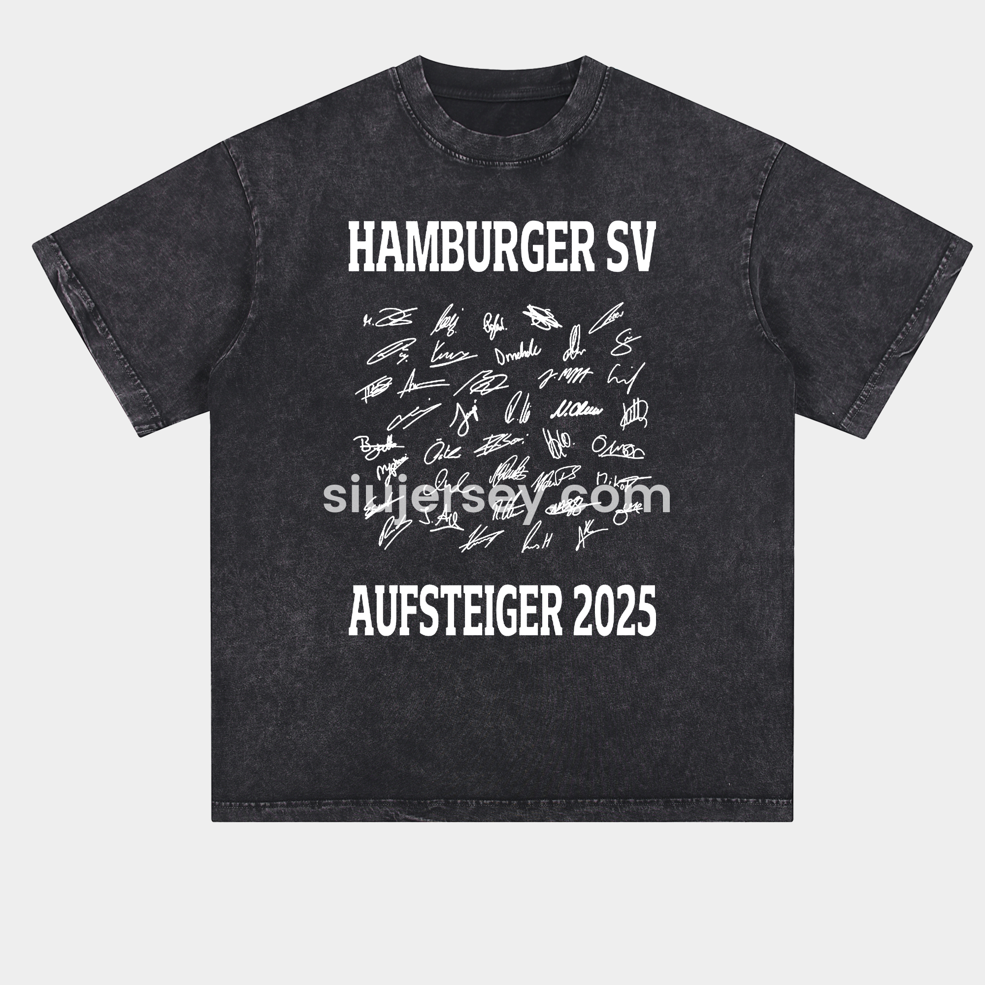 SIUjerseys-Hamburger SV AUFSTIEG 2025 Team Signatures Oversized Washed T-Shirt