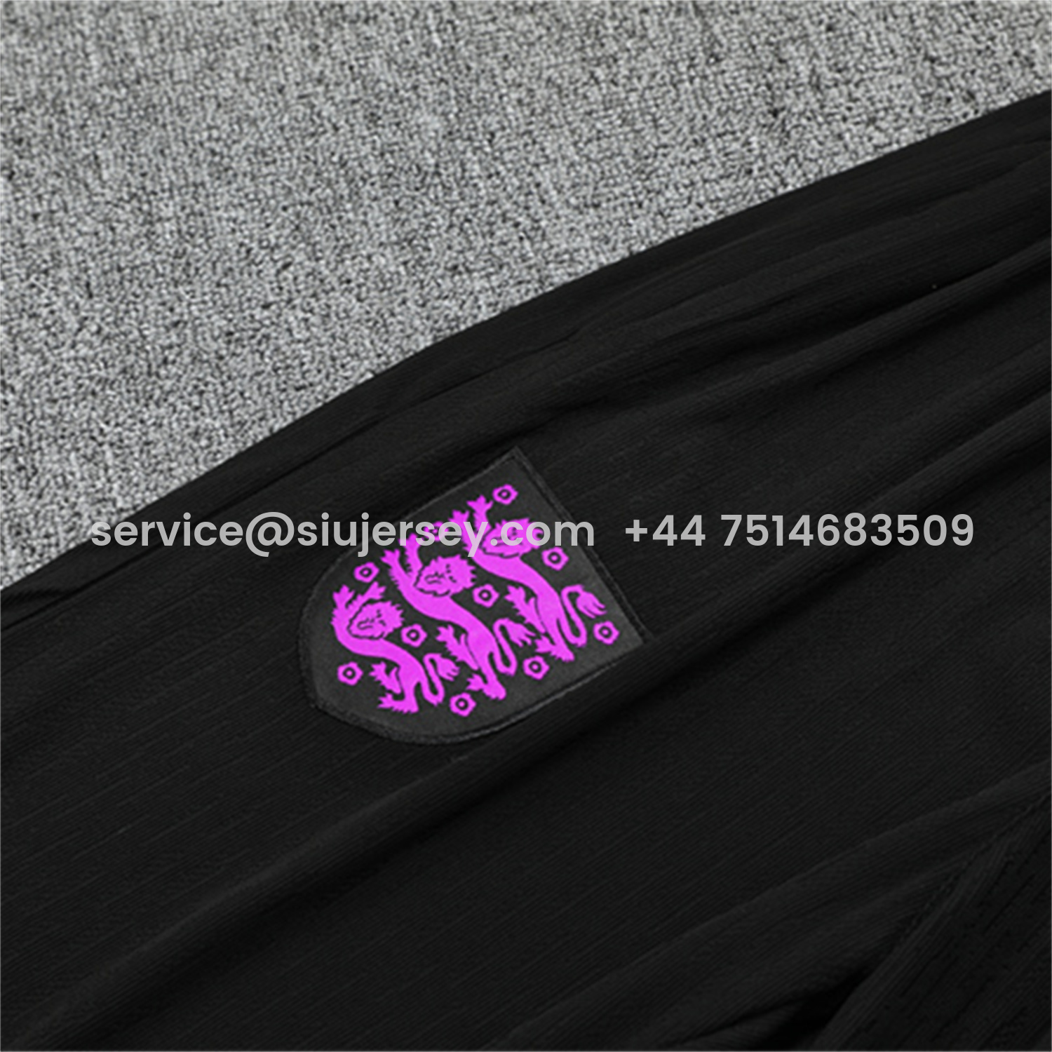 SIUjerseys-England 25-26 Long Sleeve Training Set - Player Version - Black Top and Pants