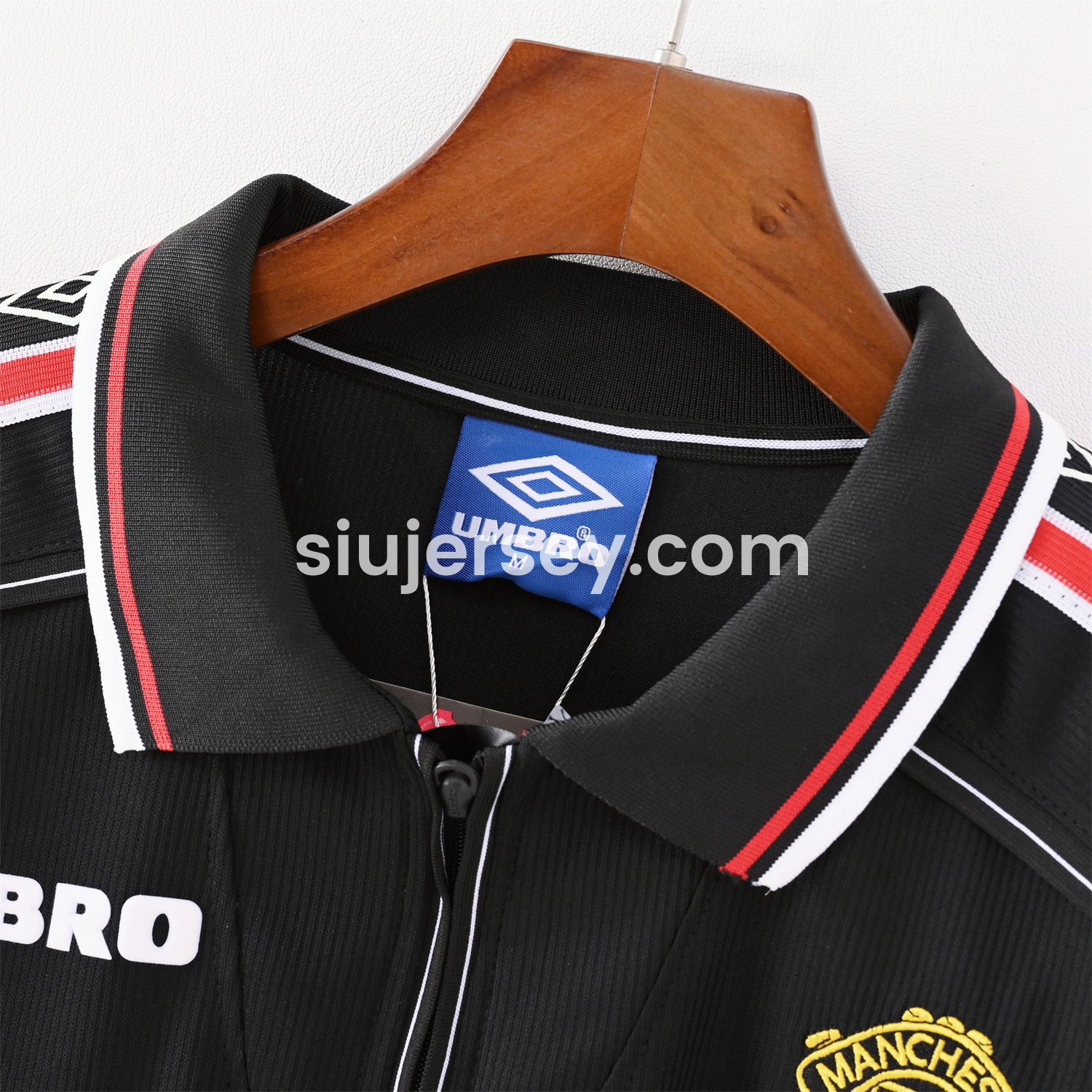 SIUjerseys-Retro Manchester United 1998-99 Black Long Sleeves Jersey