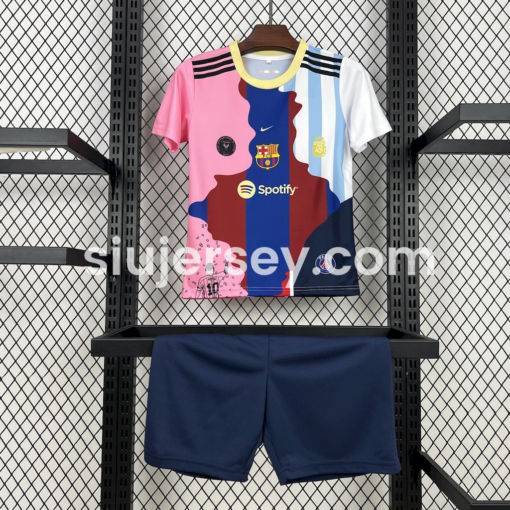 SIUjerseys-Messi Career Commemorative Kids Kit with Messi #10 - Barcelona Argentina Paris Saint-Germain PSG INT M.A.M