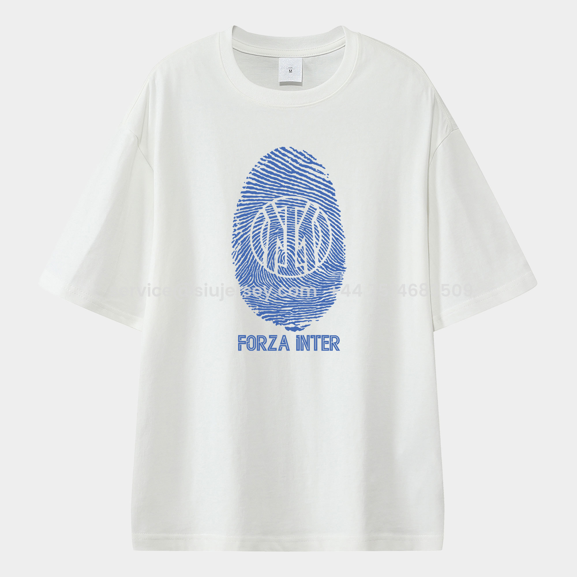 SIUjerseys-Inter Milan Team Logo Fingerprint Unisex Pure Cotton T-shirt