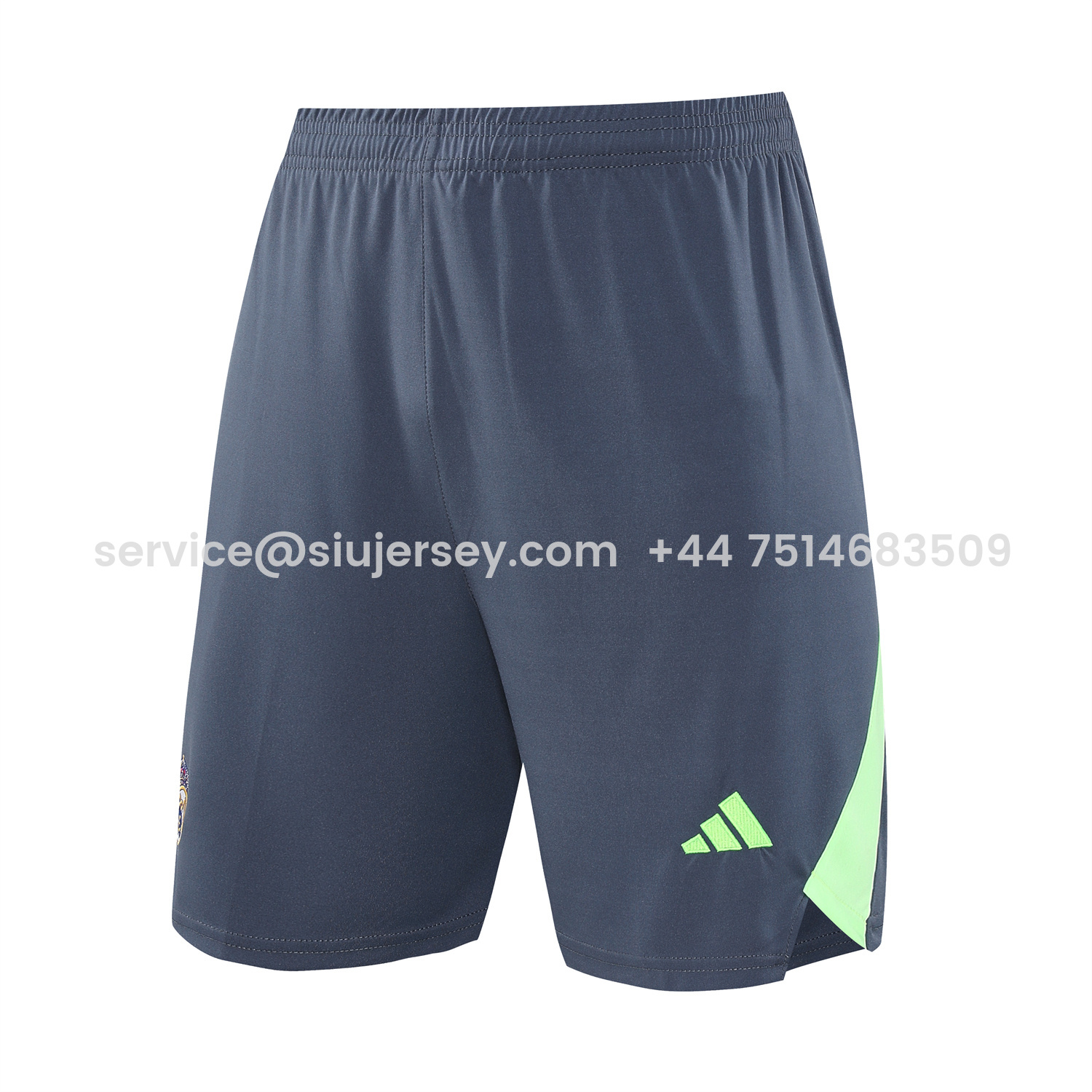 SIUjerseys-Real Madrid 25-26 Short-Sleeve Training Set - Deep Gray Top & Gray Shorts