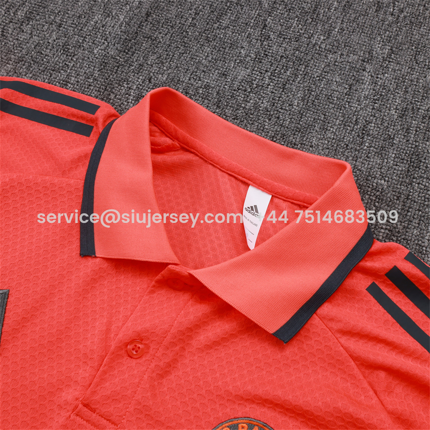 SIUjerseys-Bayern Munich 25-26 POLO Short-Sleeve Training Set - Orange Top and Deep Grey Pants