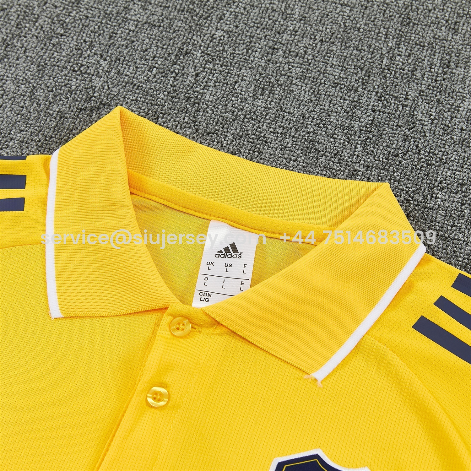 SIUjerseys-Boca Juniors 25-26 POLO Short-Sleeve Training Set - Yellow Top and Dark Blue Pants