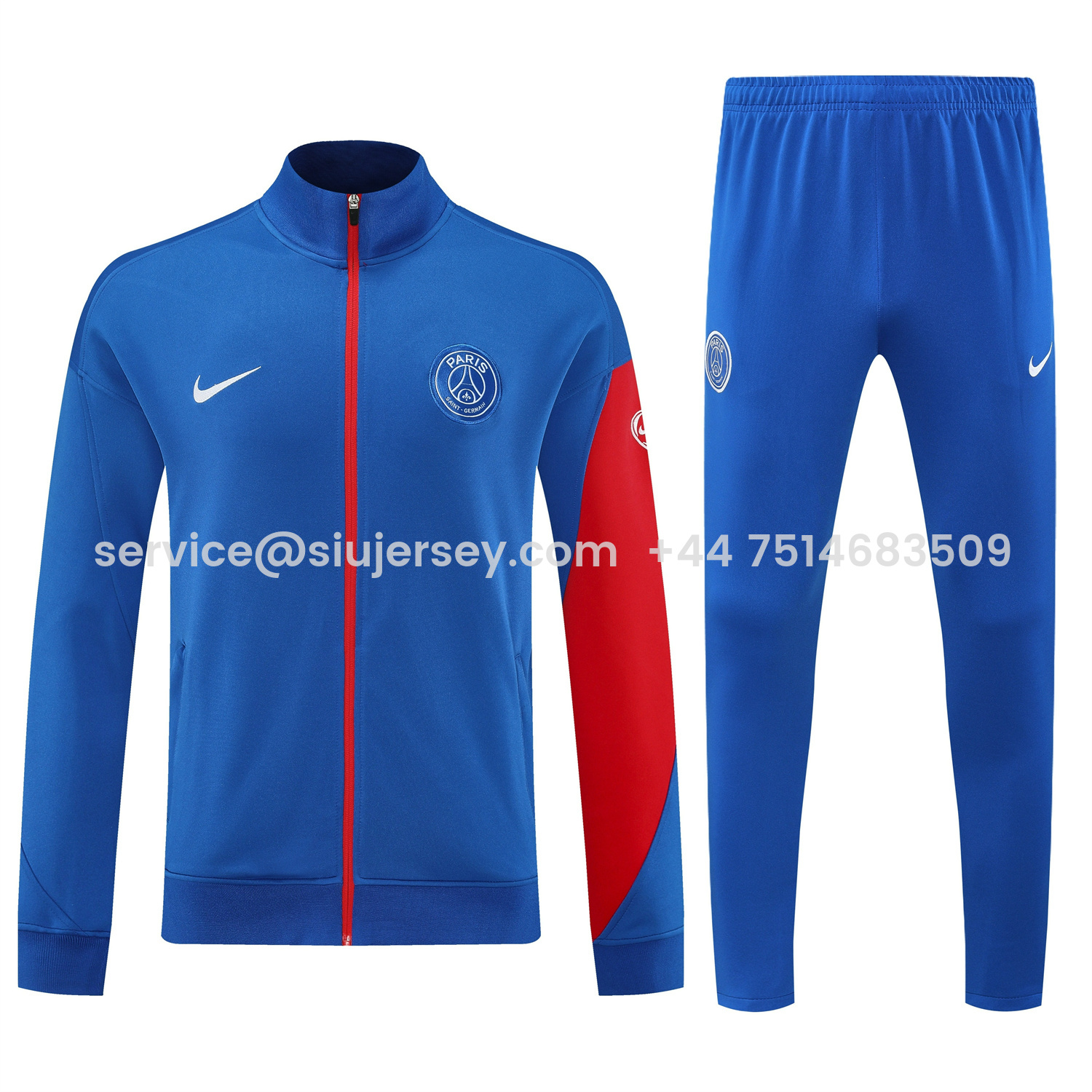 SIUjerseys-Paris Saint-Germain PSG 25-26 Jacket Training Tracksuit - Blue Jackets & Blue Pants