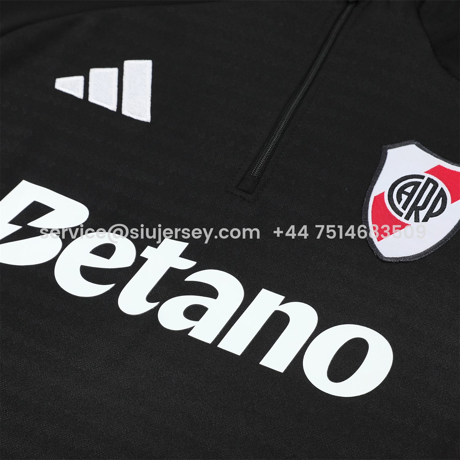 SIUjerseys-River Plate 25-26 Long Sleeves Training Set - Black With Red Top & Black Pants