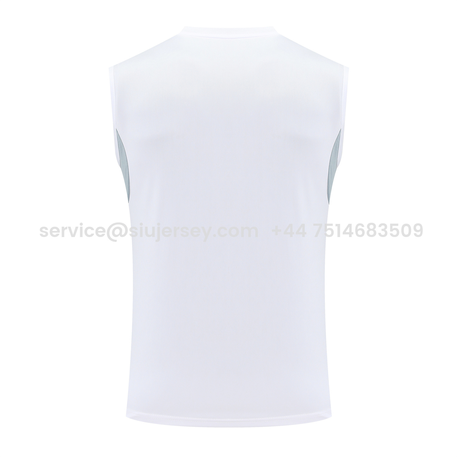 SIUjerseys-Real Madrid 25-26 Vest Training Set - Grey And White Vest & Black Shorts