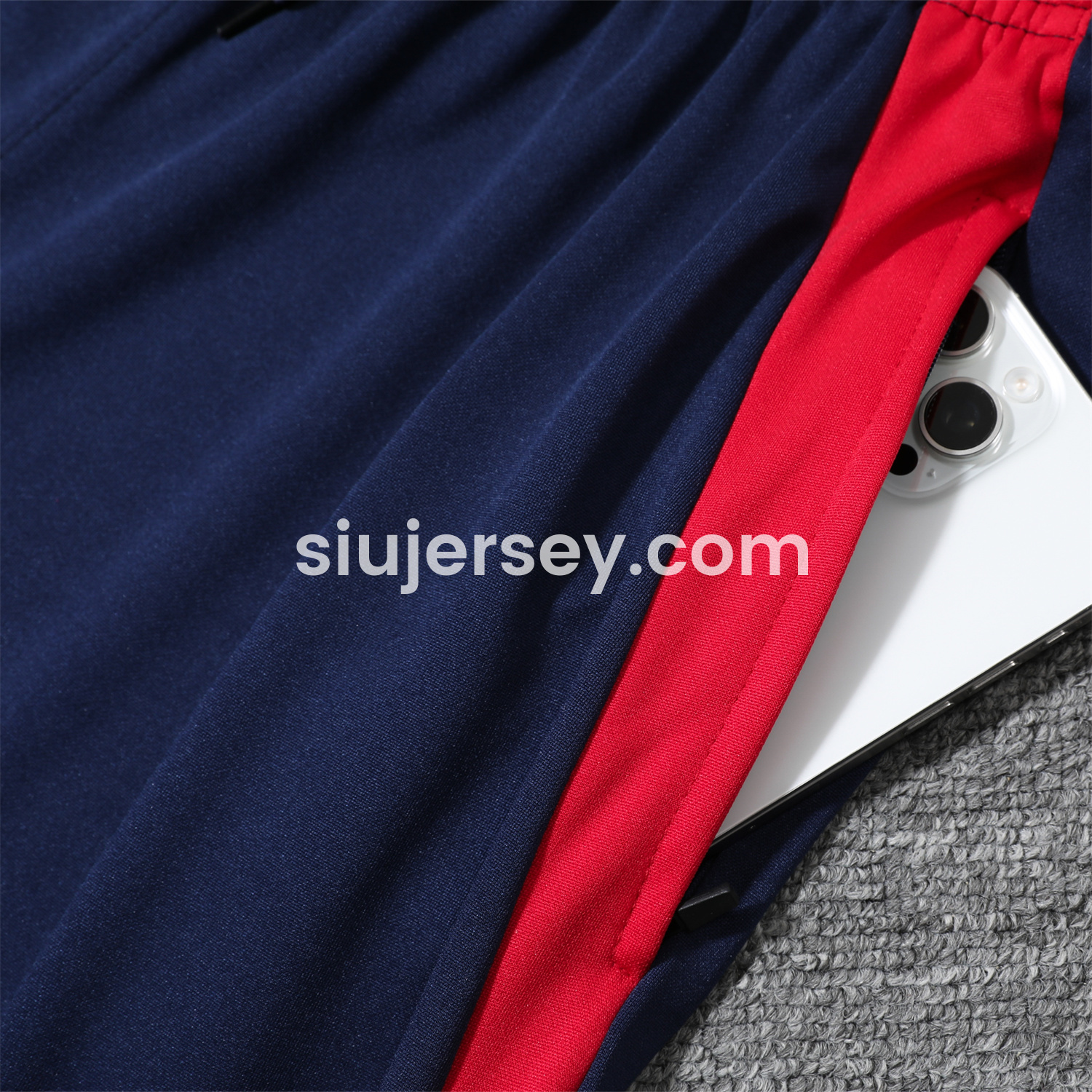 SIUjerseys-Arsenal 25-26 POLO Short-Sleeve Training Set - Red Top and Deep Blue Pants