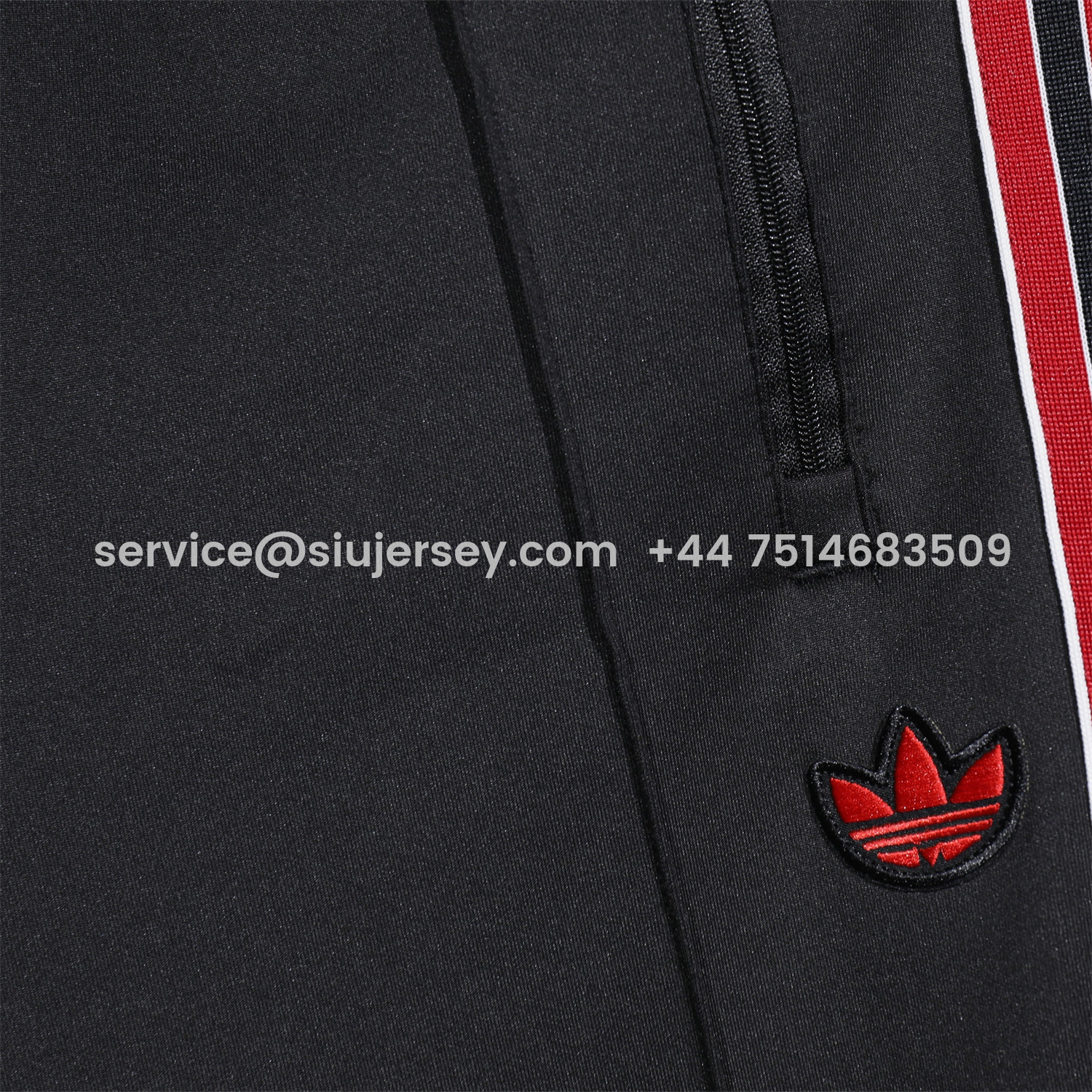 SIUjerseys-Manchester United 25-26 Red Lines Training Set - Black Top and Black Pants