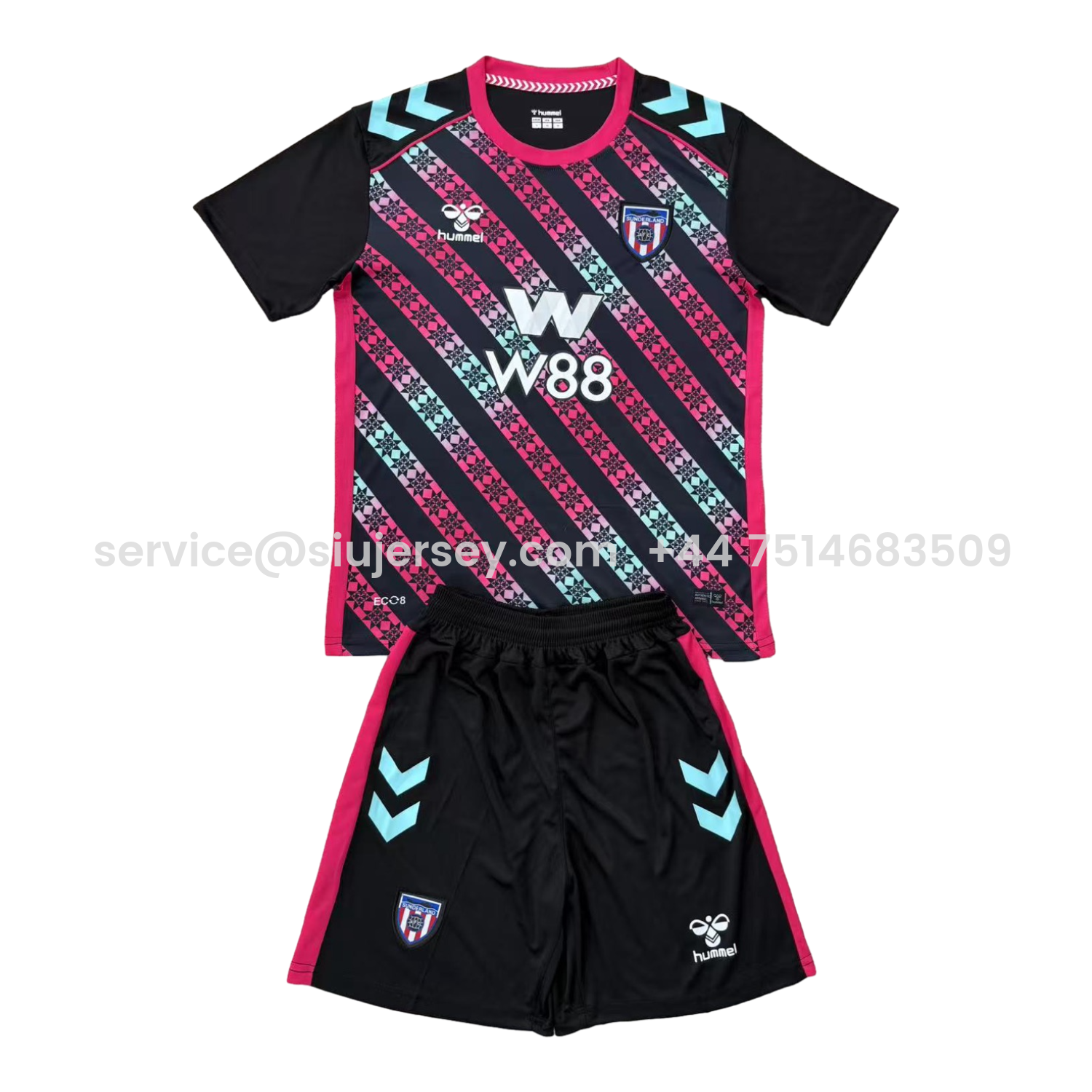 SIUjerseys-Sunderland 25-26 Goalkeeper Black And Pink Men's Adult Jersey Set - Fans Version