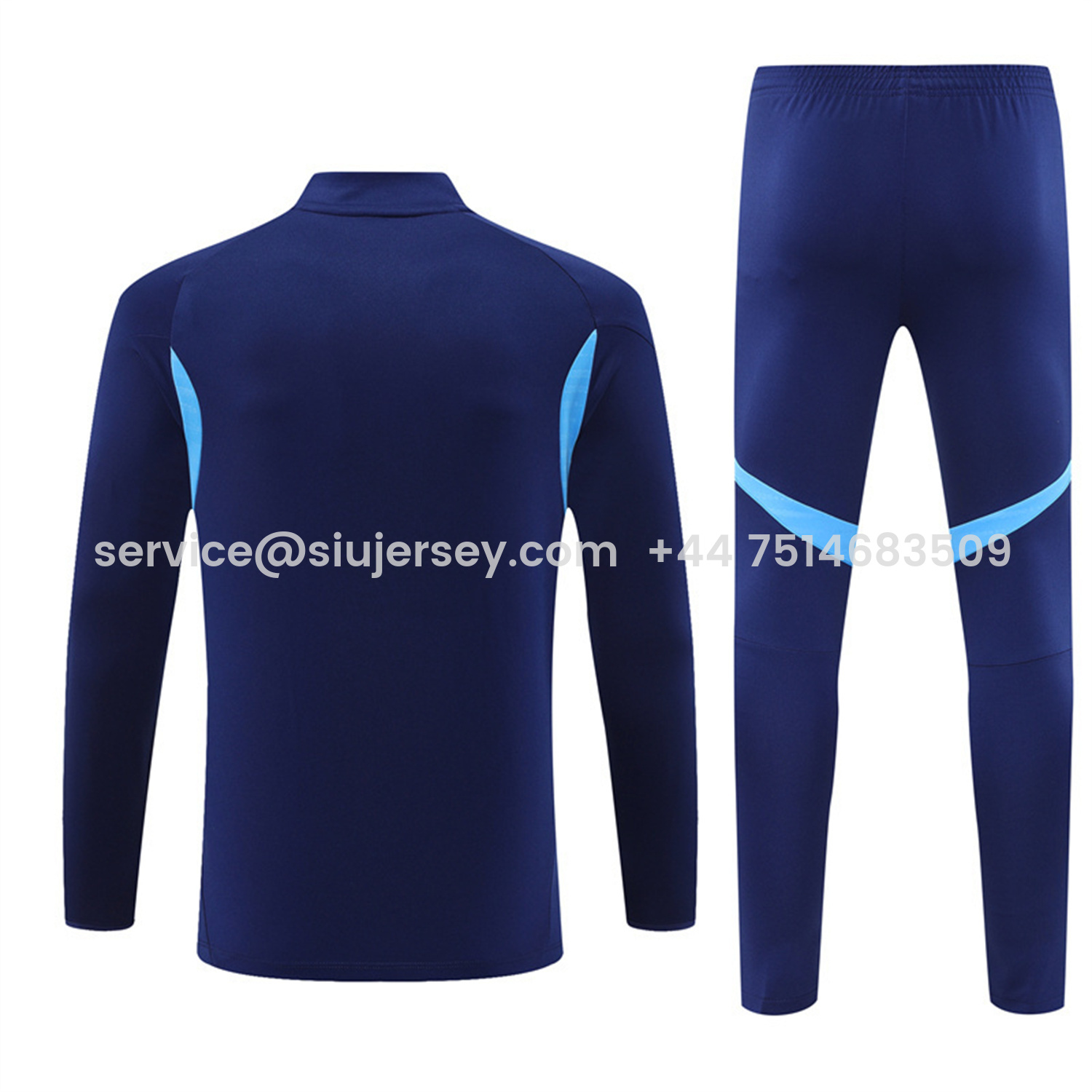 SIUjerseys-Real Madrid 25-26 Long Sleeve Training Set - Deep Blue Top & Pants