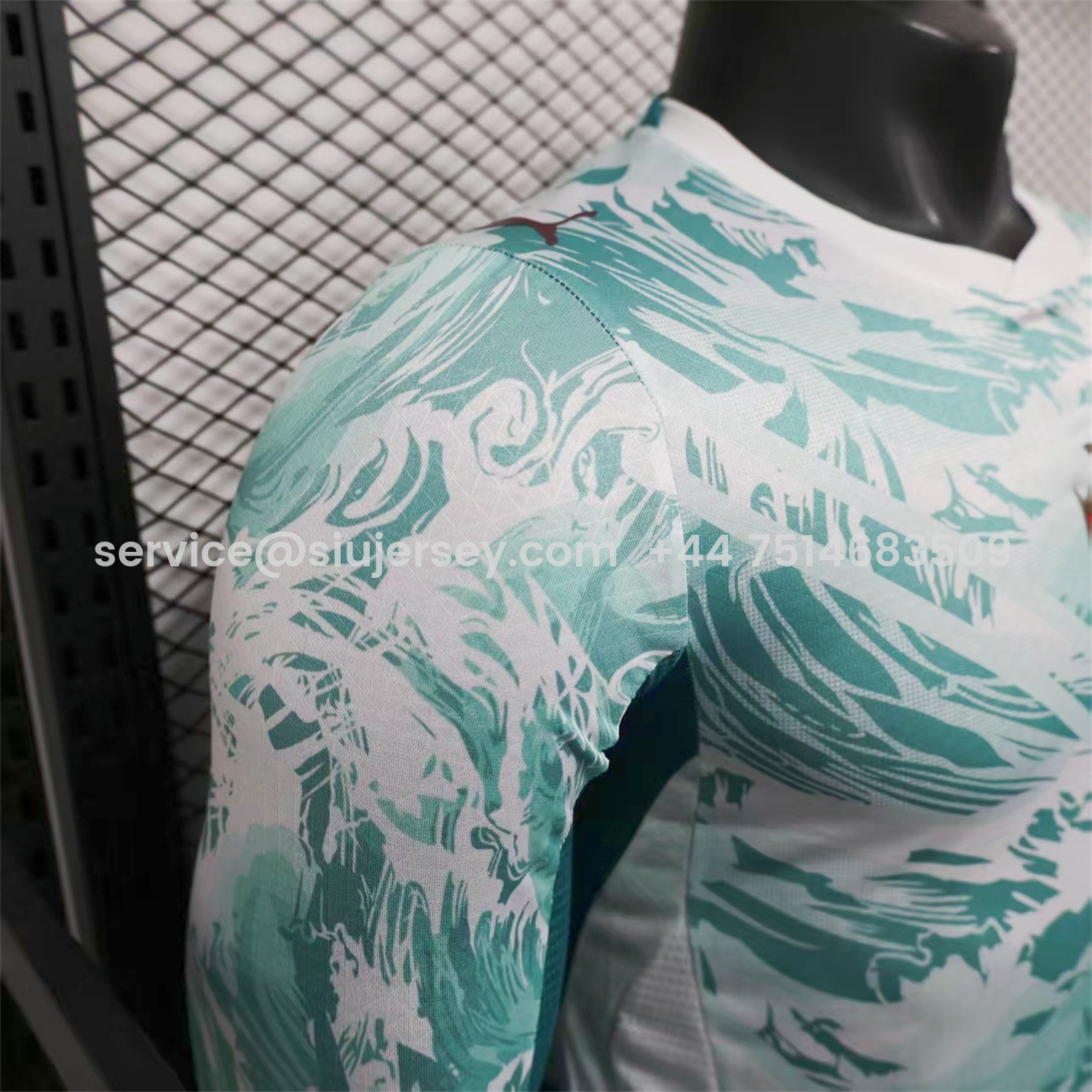 SIUjerseys-Portugal 2026 Away White And Cyan Long Sleeves Jersey - Player Version