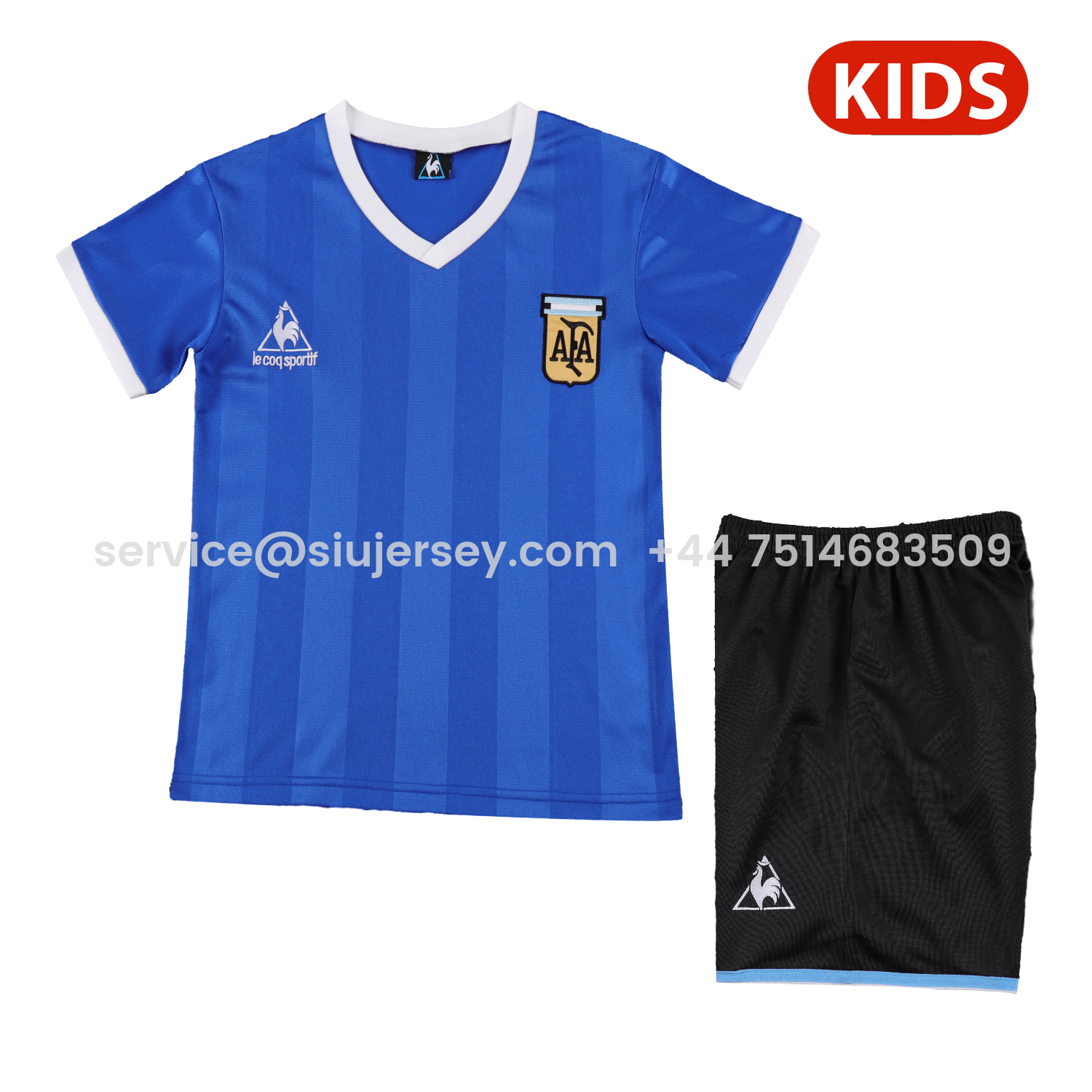 SIUjerseys-Retro Argentina 1986 Away Kids Kit