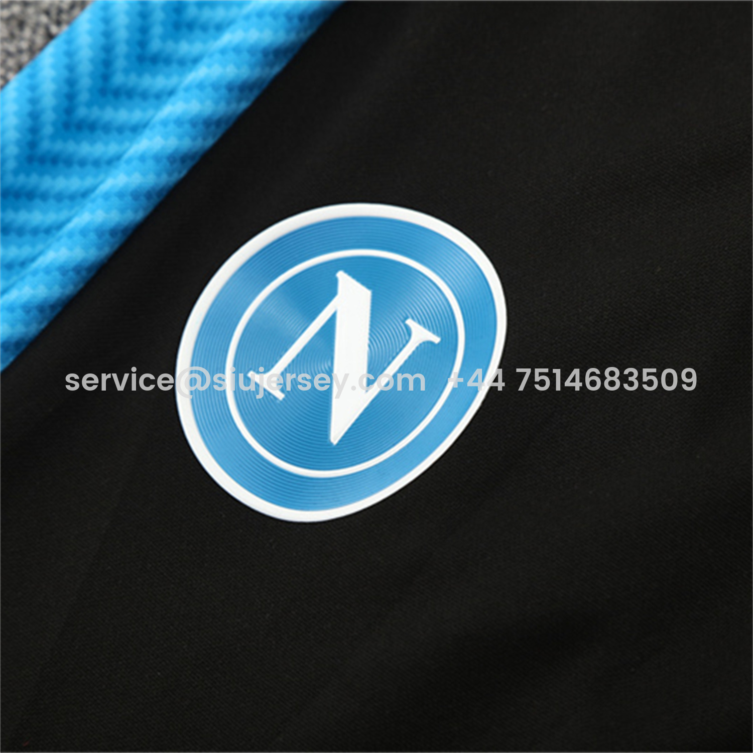 SIUjerseys-Napoli 25-26 Kids Long Sleeve Training Set - Gray Mecha Top & Black Pants