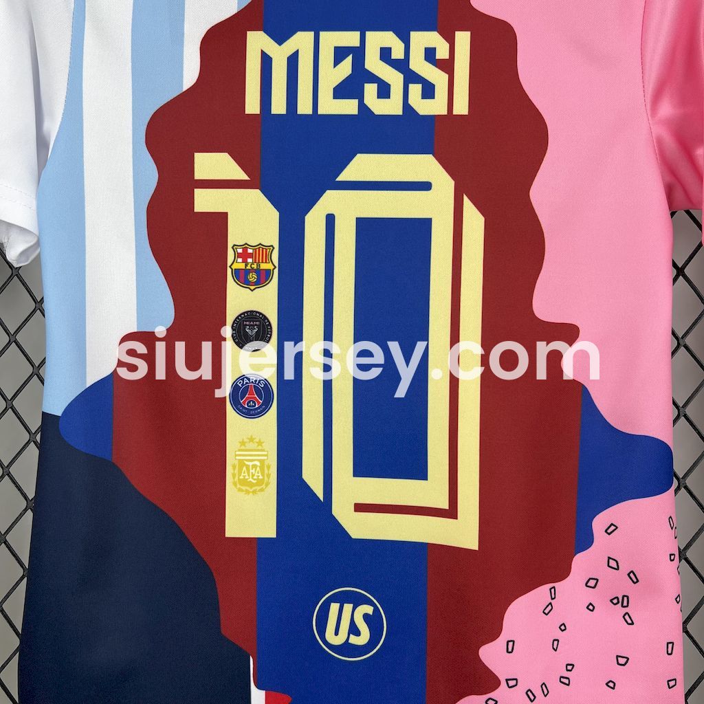 SIUjerseys-Messi Career Commemorative Kids Kit with Messi #10 - Barcelona Argentina Paris Saint-Germain PSG INT M.A.M