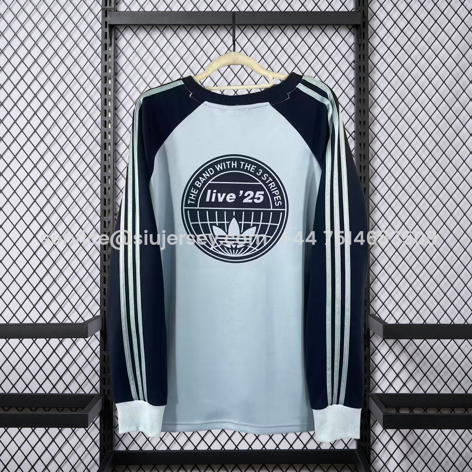 SIUjerseys-Adidas 25-26 Oasis Originals Tour Light Blue Long Sleeves Jersey - Fans Version