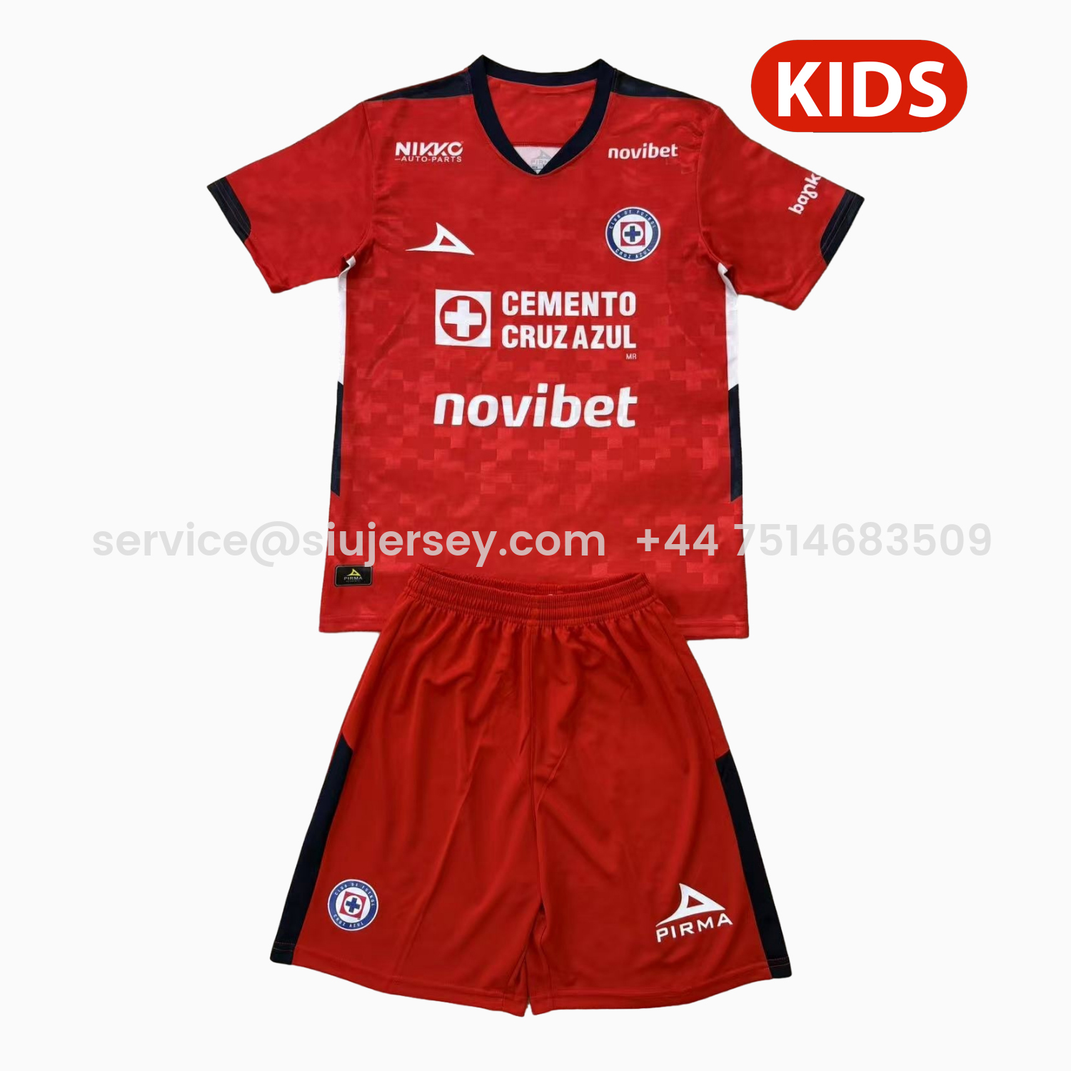 SIUjerseys-Cruz Azul 25-26 Red Goalkeeper Kids Kit
