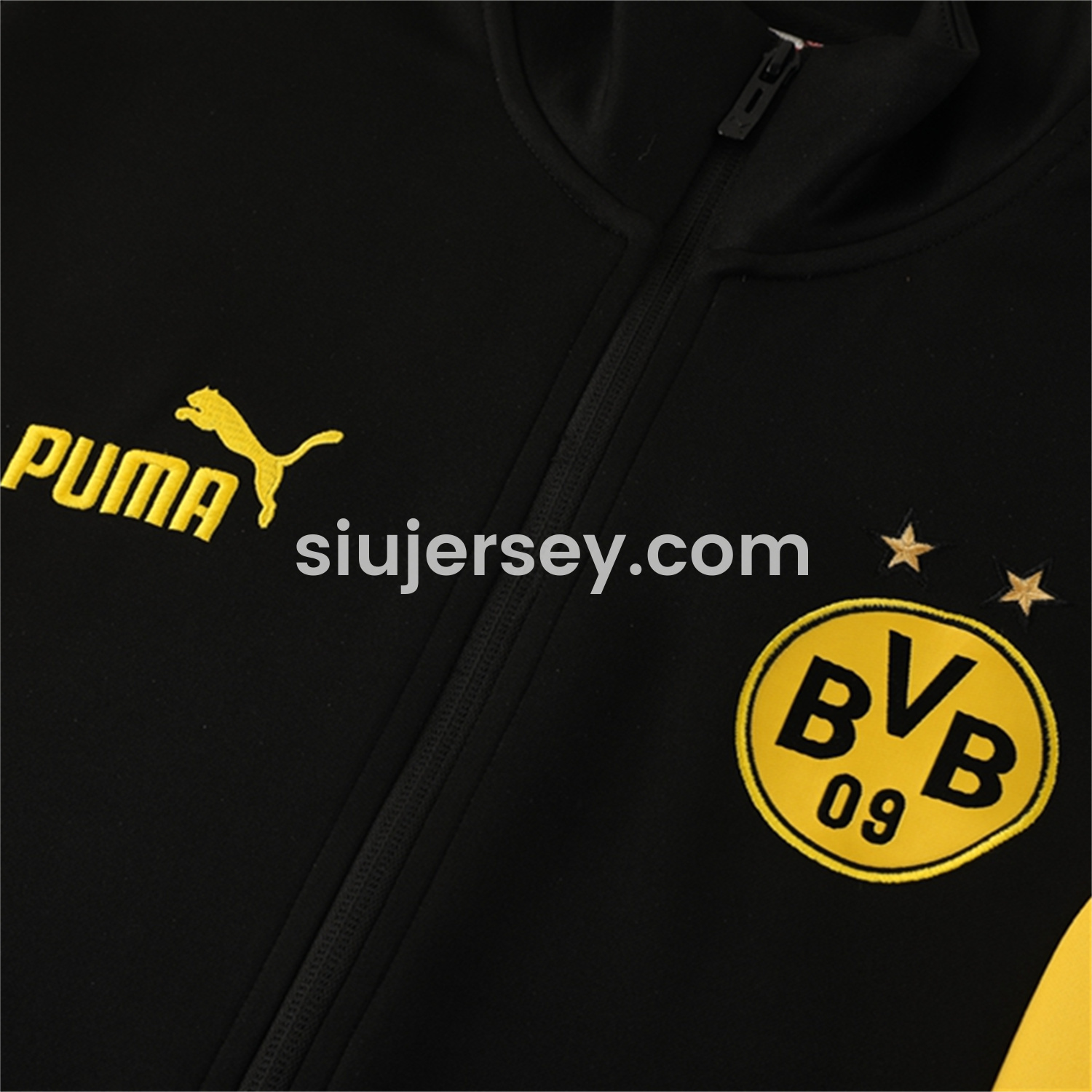 SIUjerseys-Dortmund 25-26 Jacket Training Tracksuit - Black top & Black Pants