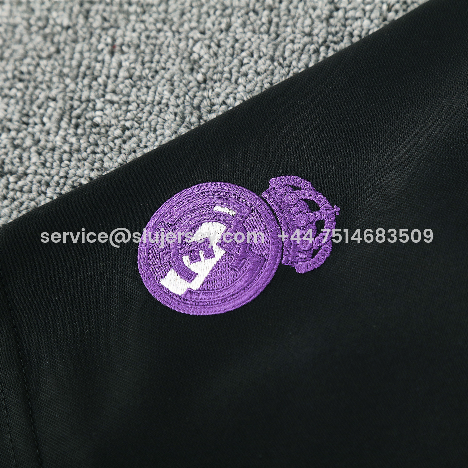 SIUjerseys-Real Madrid 25-26 Short-Sleeve Training Set - Blue Edge Black Top & Black Shorts