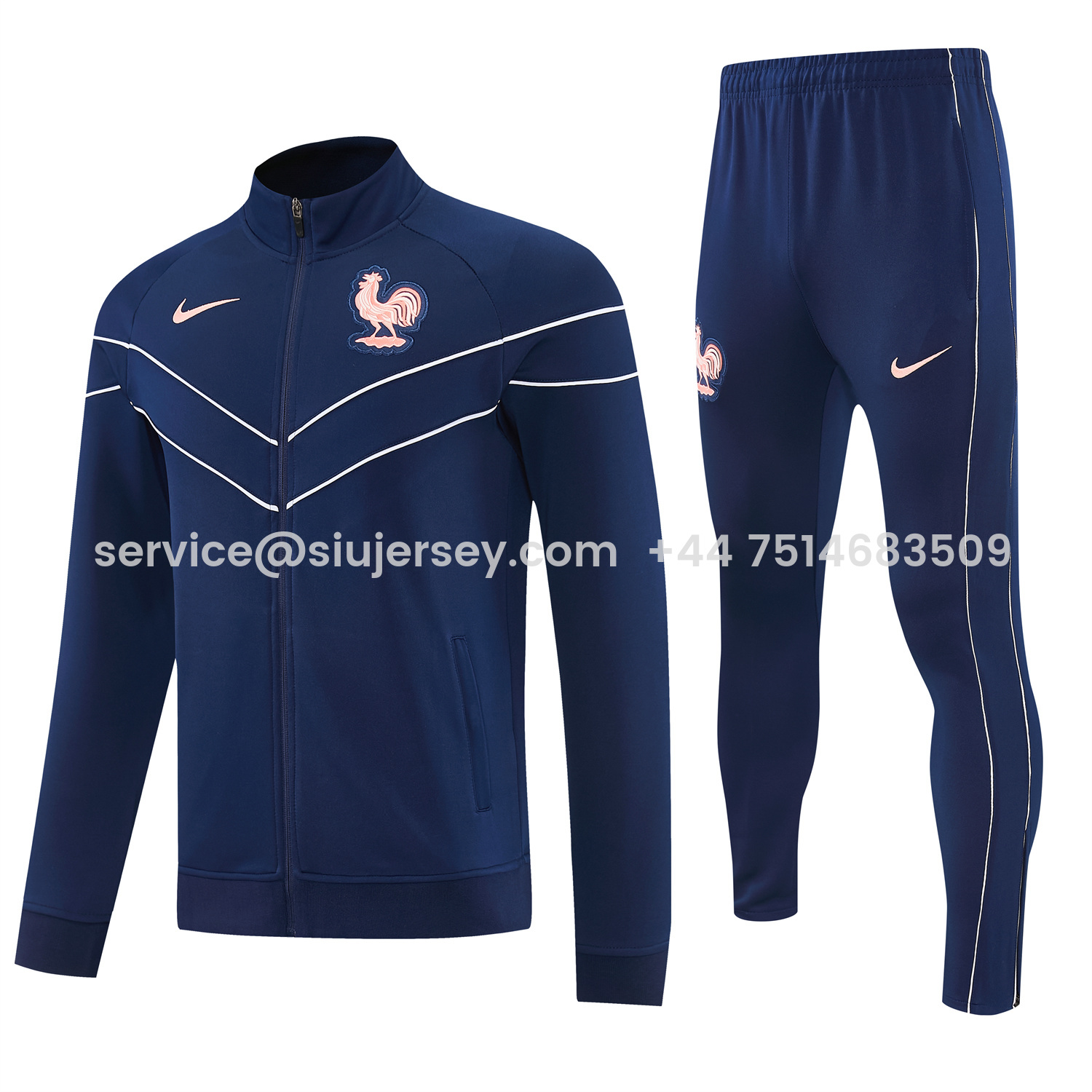 SIUjerseys-France 2026 Jacket Training Tracksuit - Dark Blue Jackets & Pants
