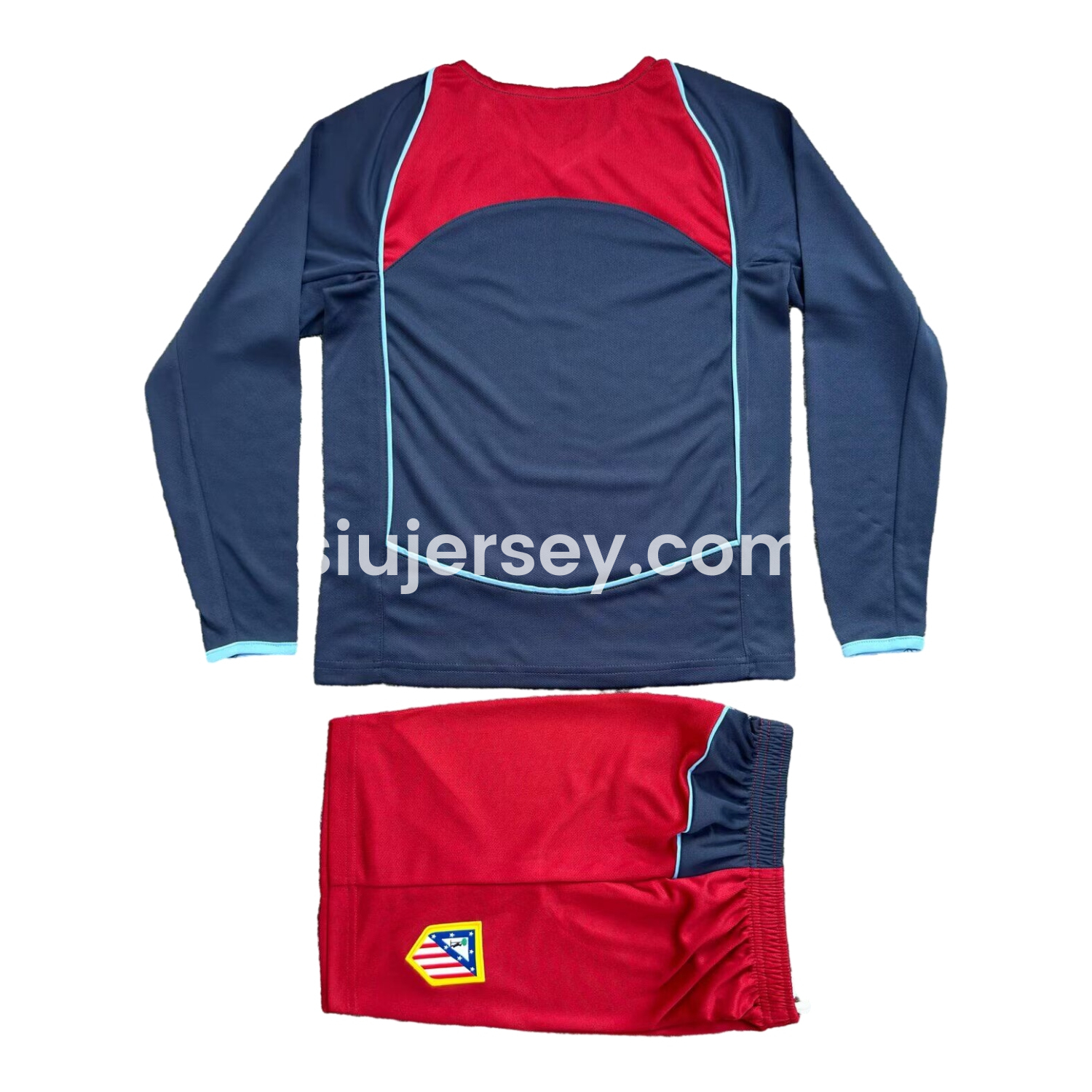 SIUjerseys-Retro Atletico Madrid 2004-05 Away S.p.i.d.e.r M.a.n Special Long Sleeves Kids Kit