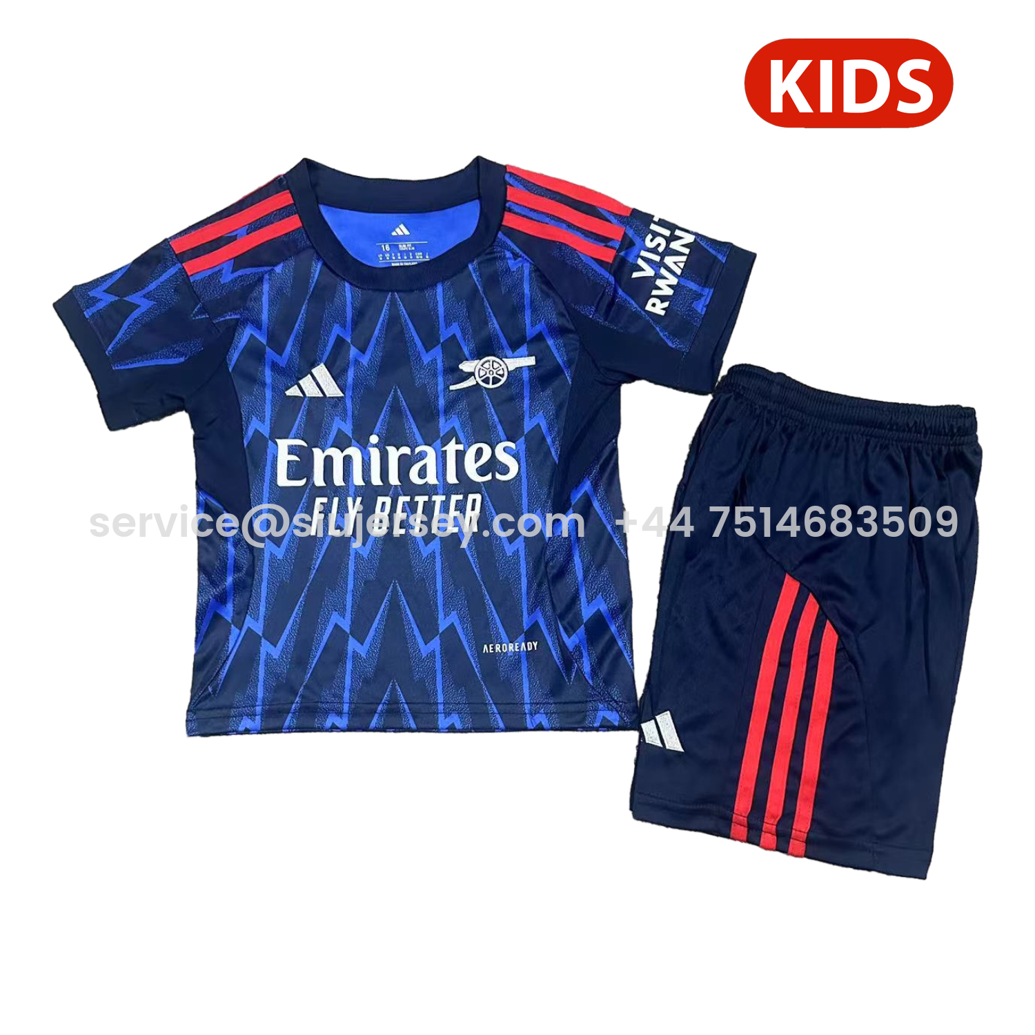 SIUjerseys-Arsenal 25-26 Away Kids Kit