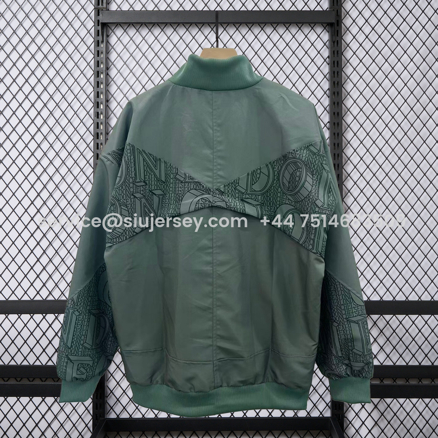 SIUjerseys-C.H.E.L.S.E.A 25-26 Subtle Letter Pattern Windbreaker Jacket - Dark Green
