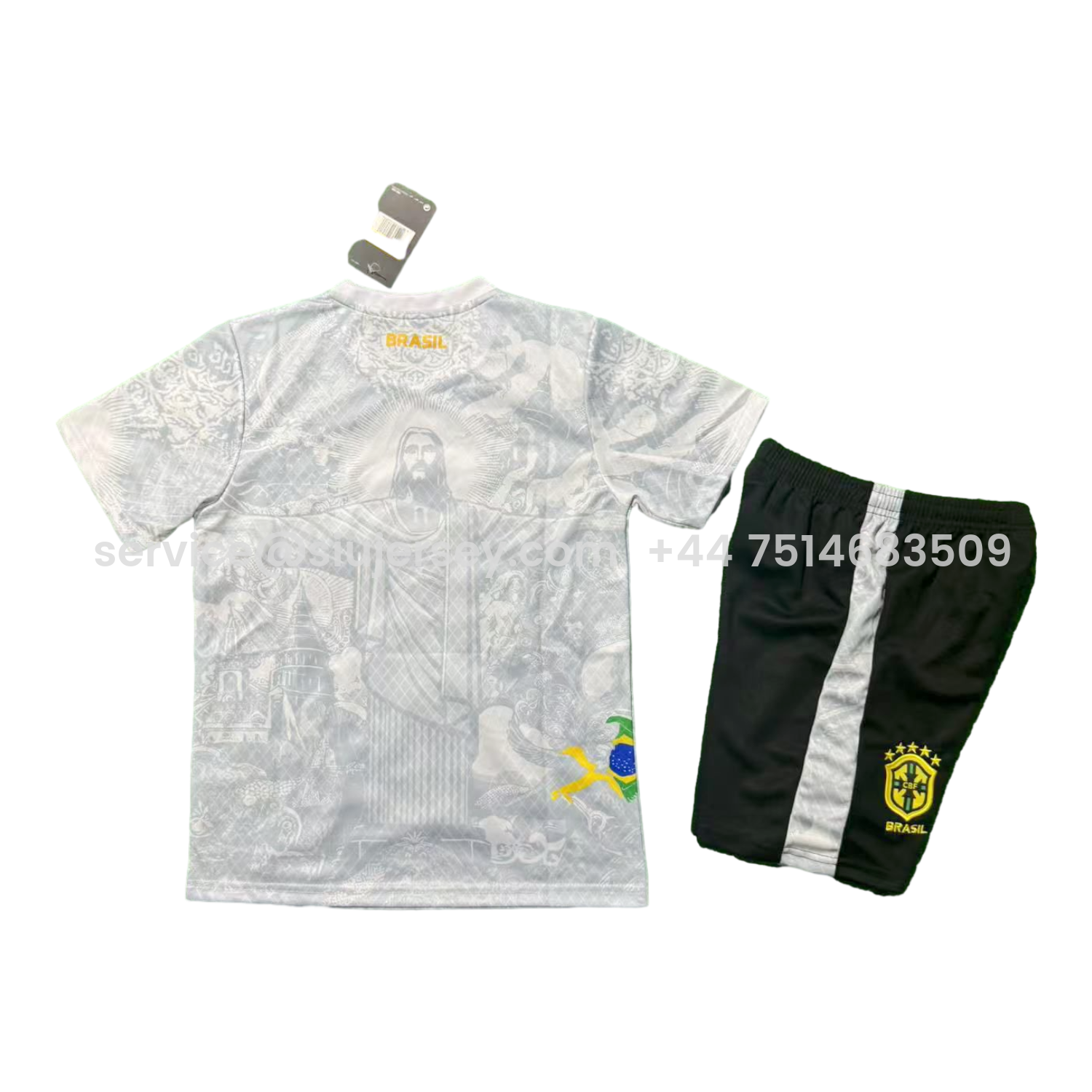 SIUjerseys-Brazil 25-26 Jesus White Special Kids Kit