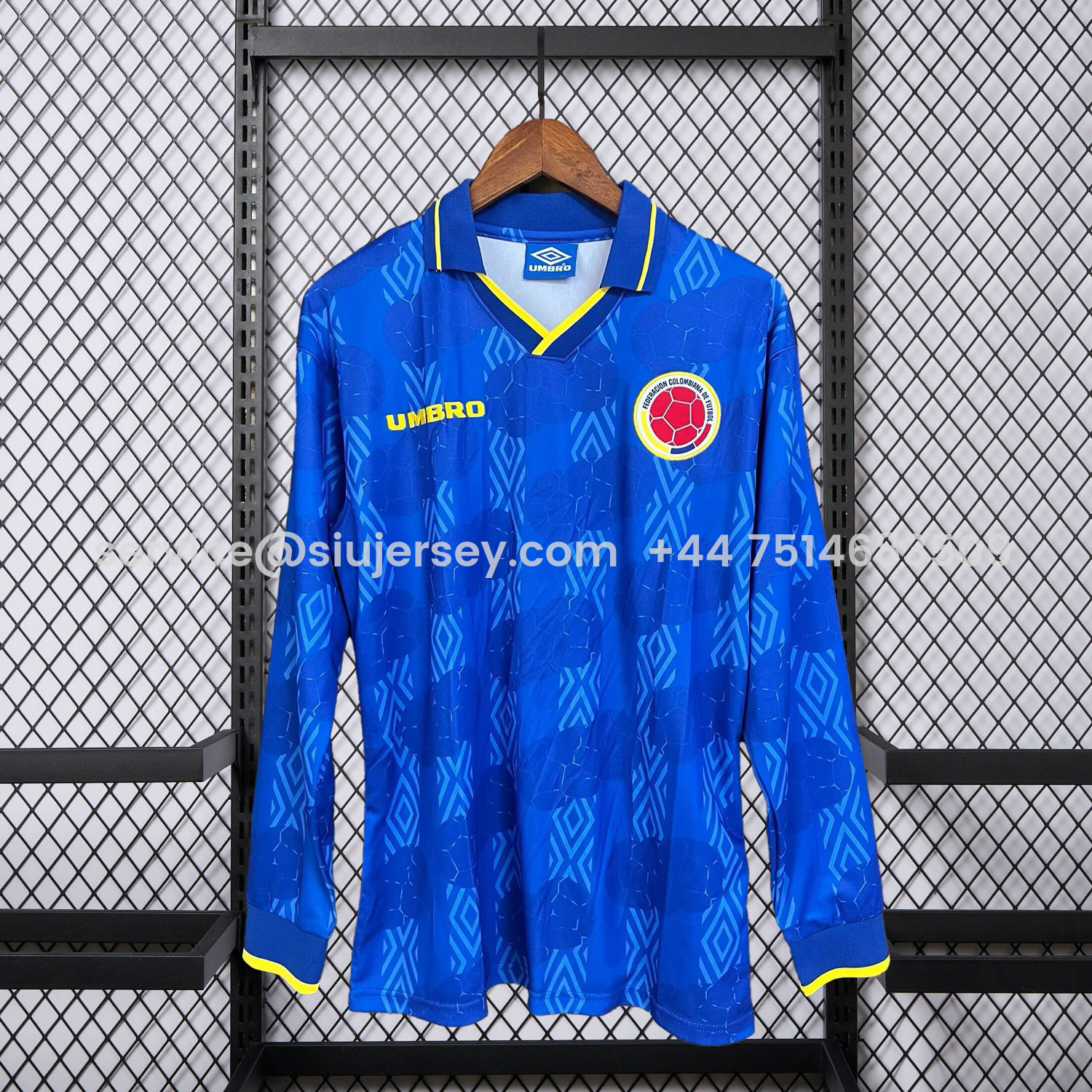 SIUjerseys-Retro Colombia 1994 Away Long Sleeves Jersey