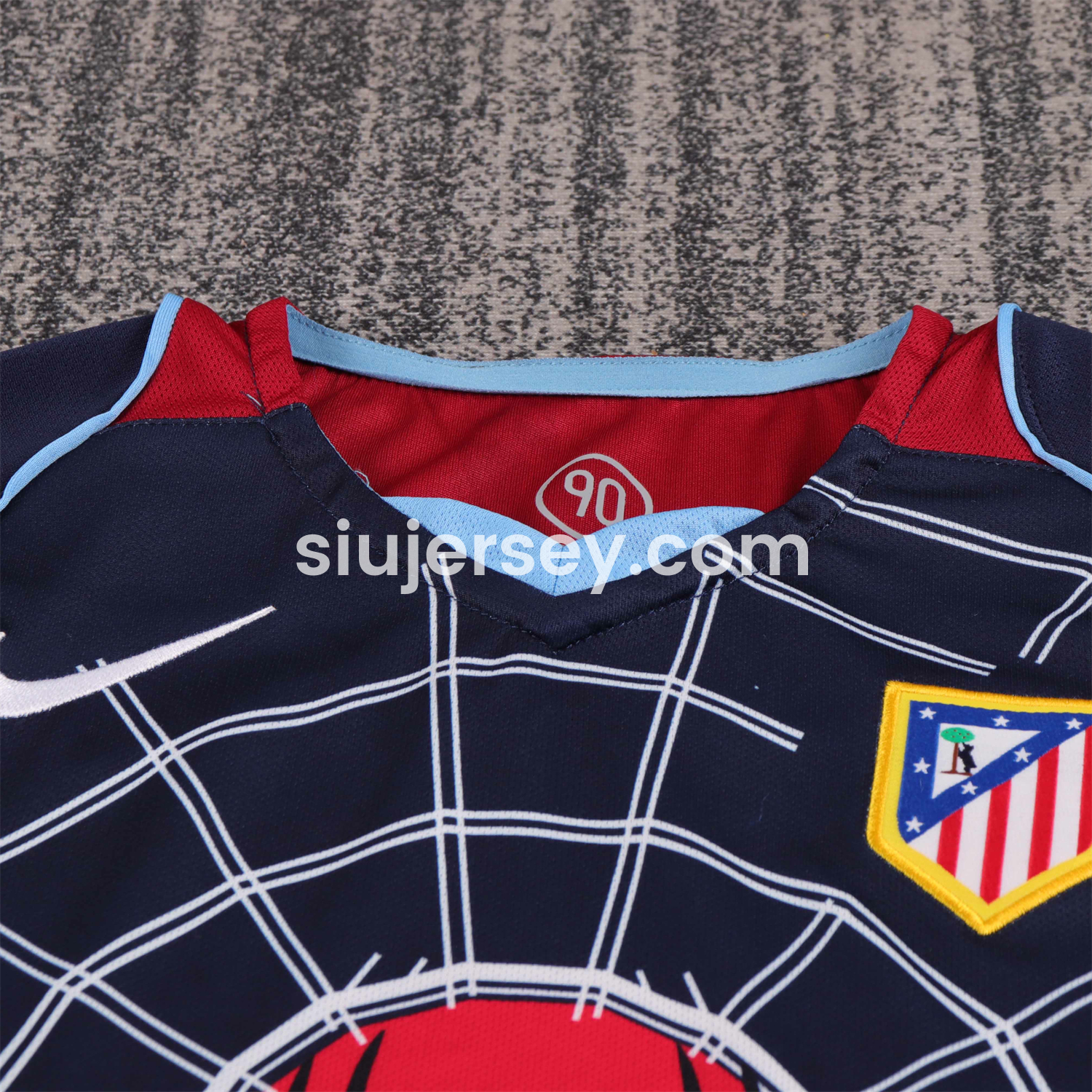 SIUjerseys-Retro Atletico Madrid 2004-05 Away S.p.i.d.e.r M.a.n Special Kids Kit