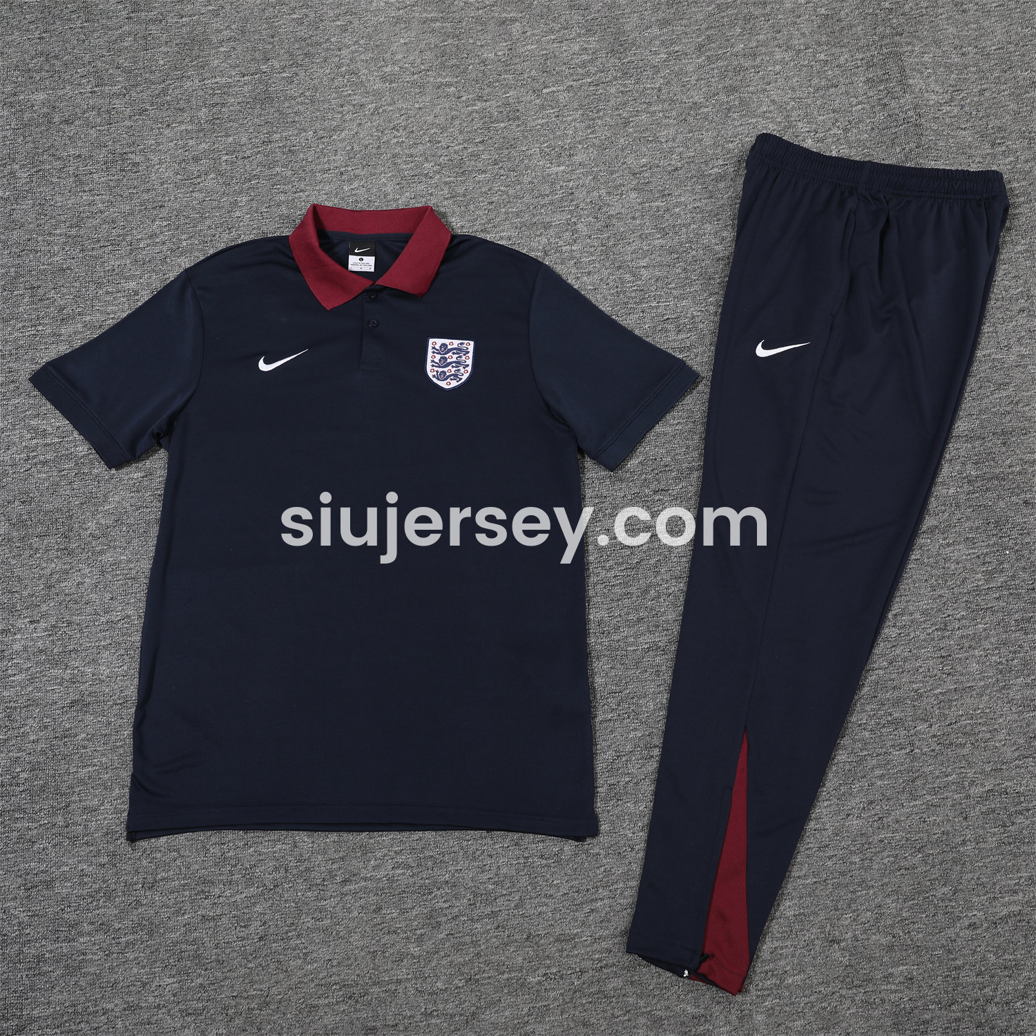 SIUjerseys-England 25-26 POLO Short-Sleeve Training Set - Deep Blue Top and Pants