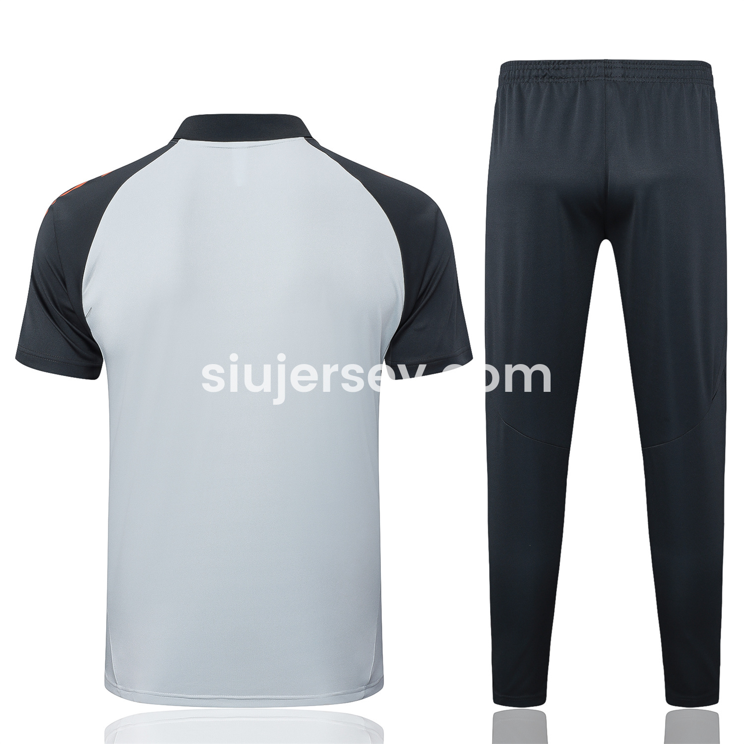 SIUjerseys-Benfica 25-26 POLO Short-Sleeve Training Set - Grey Top and Deep Grey Pants