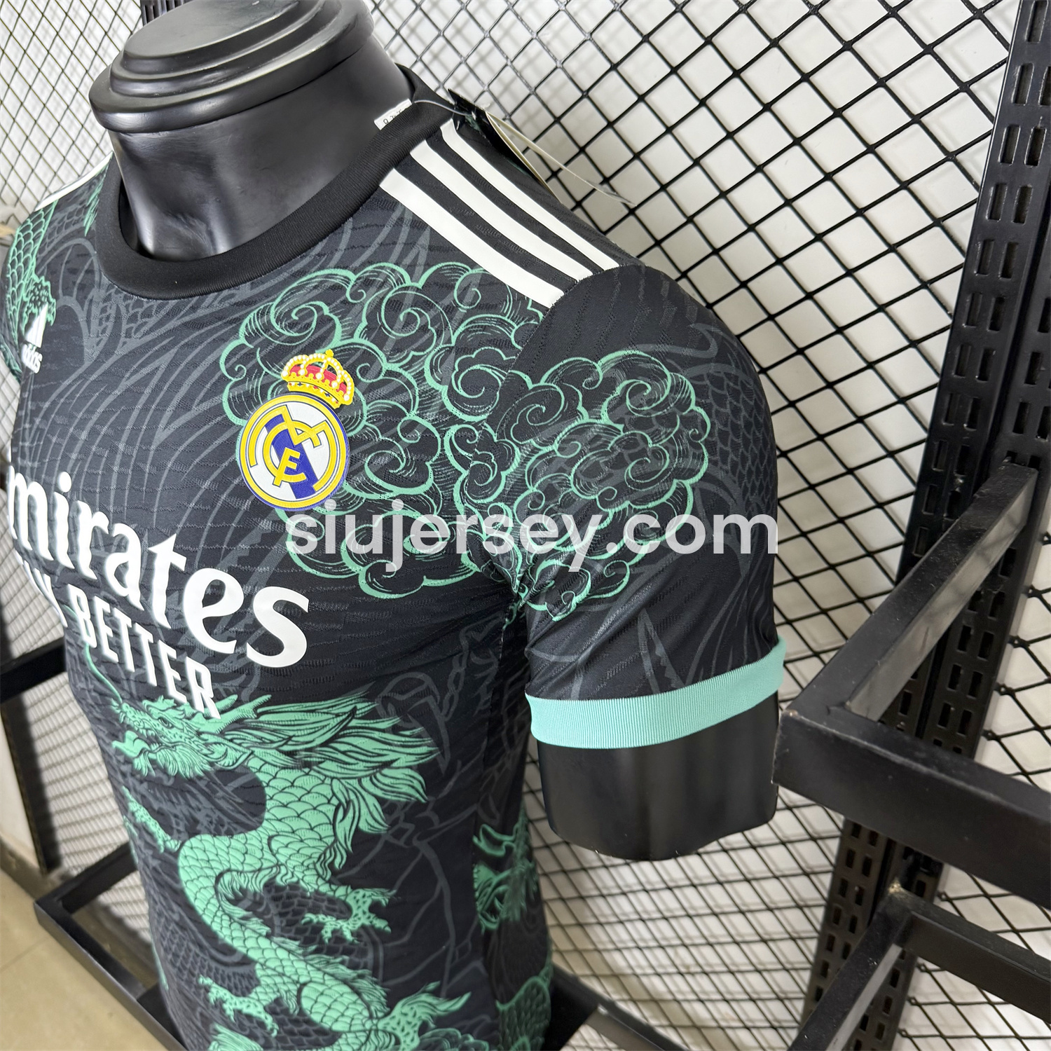 SIUjerseys-Real Madrid 25-26 Green Dragon Soars Black Jersey - Player Version