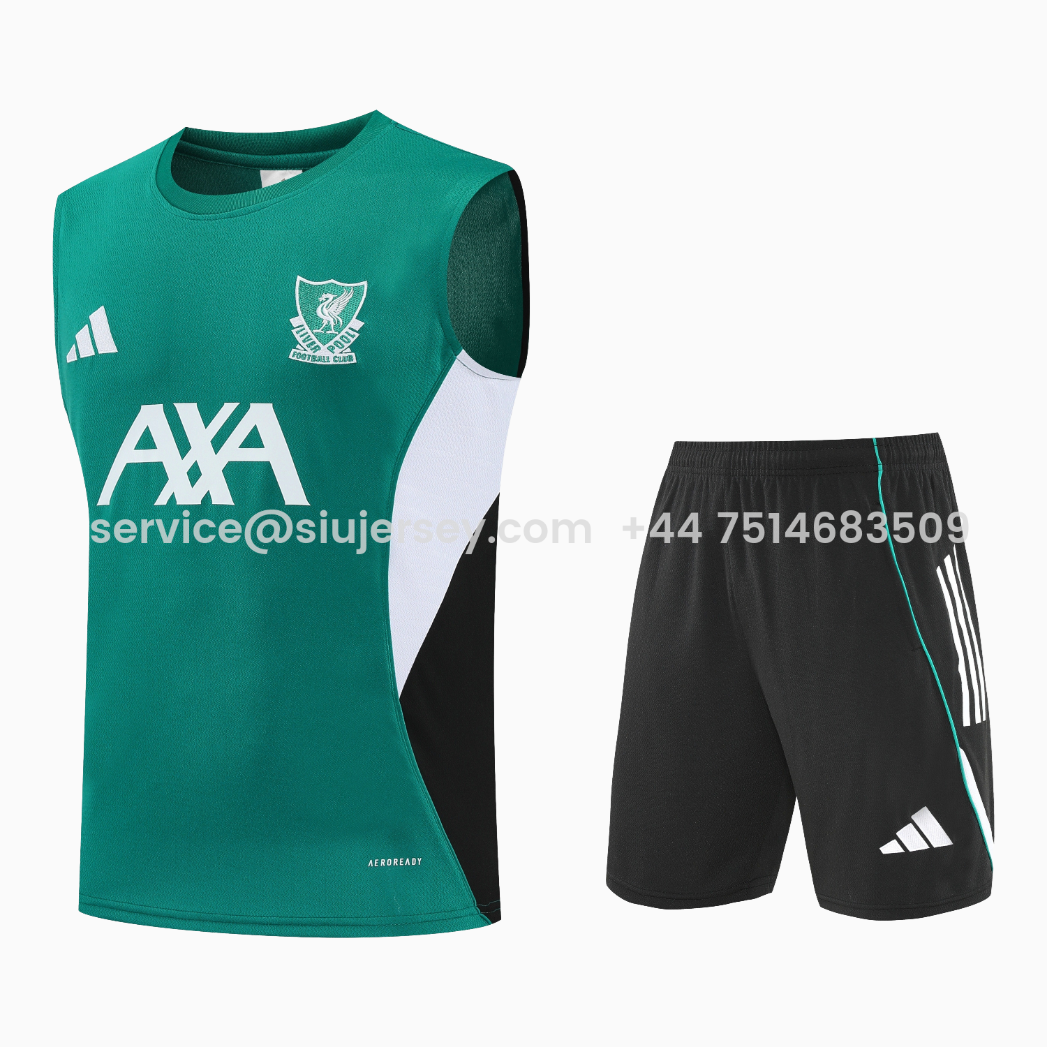 SIUjerseys-Liver.pool 25-26 Vest Training Set - Green Vest & Black Shorts