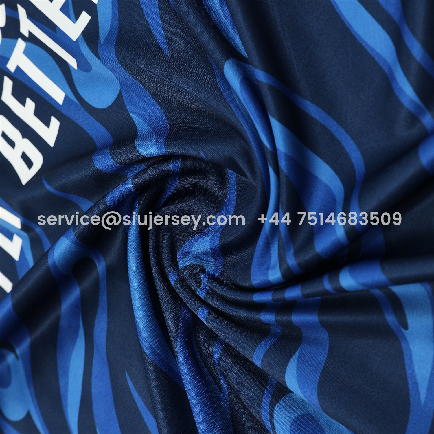 SIUjerseys-Real Madrid 25-26 Short-Sleeve Training Set - Blue Water Pattern Top & Deep Blue Shorts