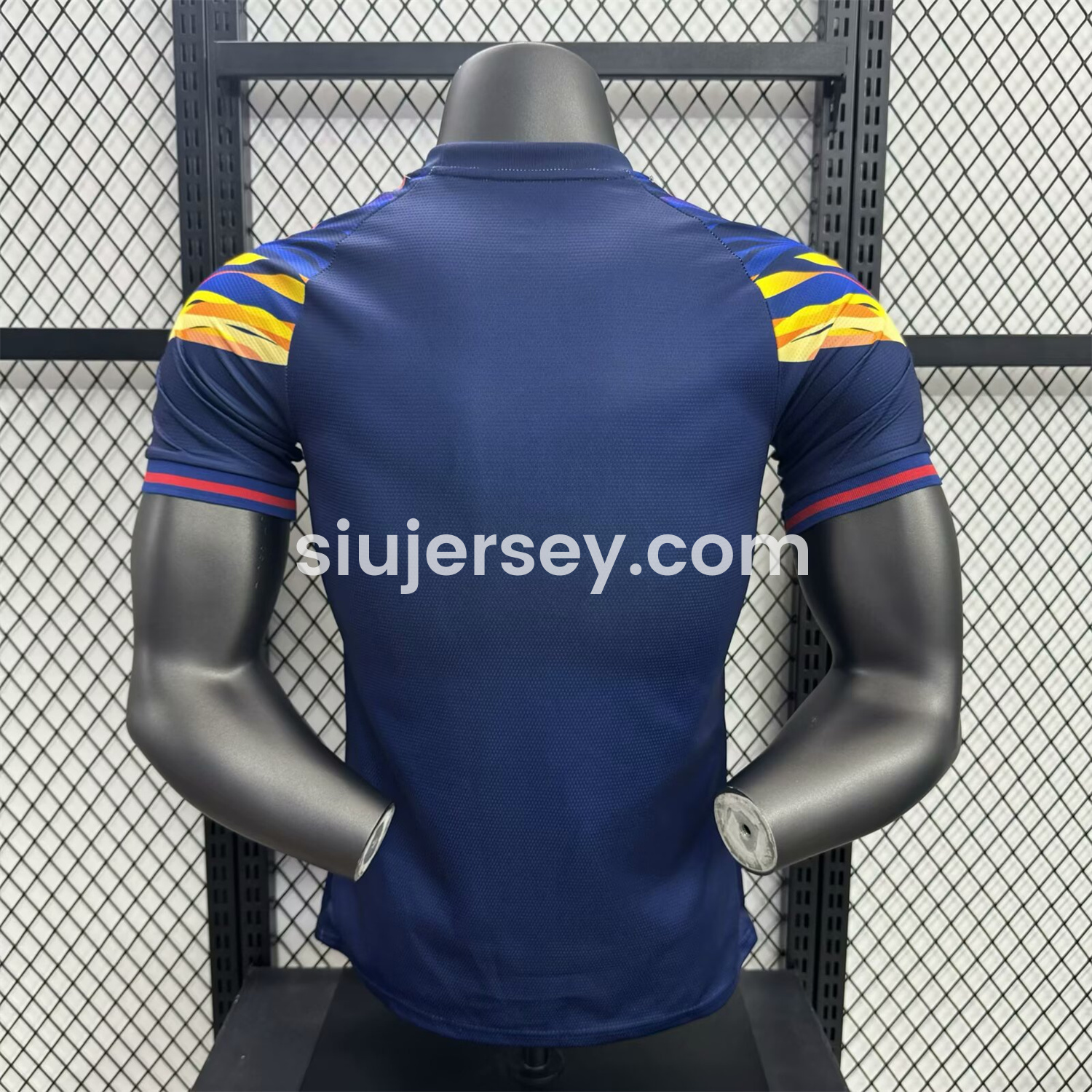 SIUjerseys-Club América 25-26 V-Shaped Camouflage Pattern Deep Blue Jersey - Player Version