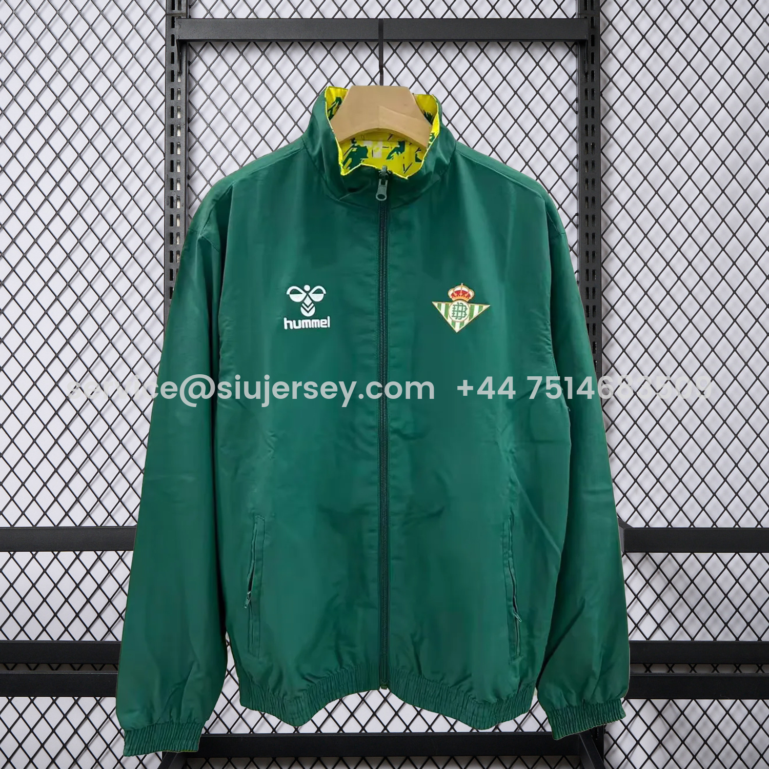 SIUjerseys-Real Betis 25-26 Double Sided Reversible Windbreaker - Green & Yellow