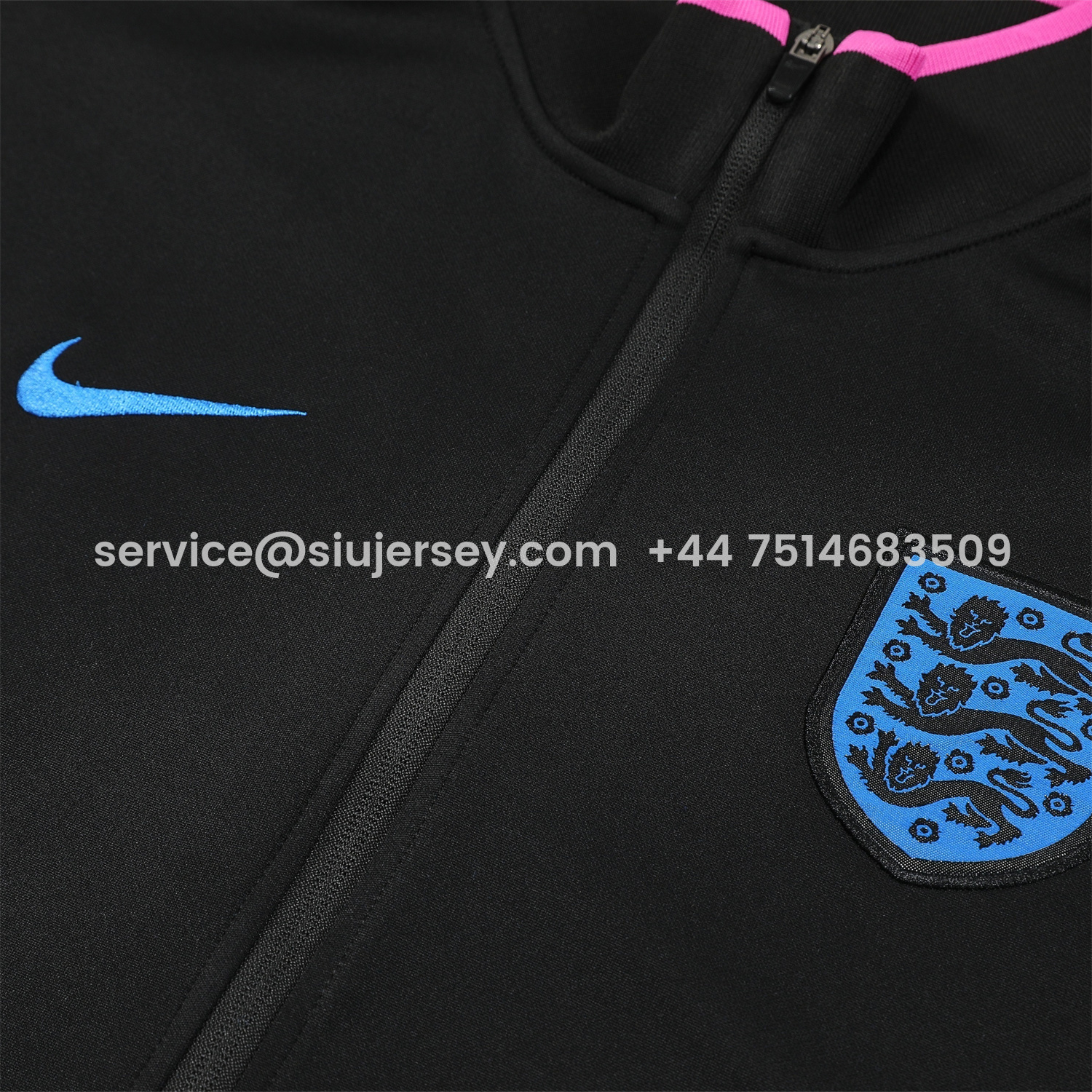 SIUjerseys-England 2026 Jacket Training Tracksuit - Black Top and Black Pants