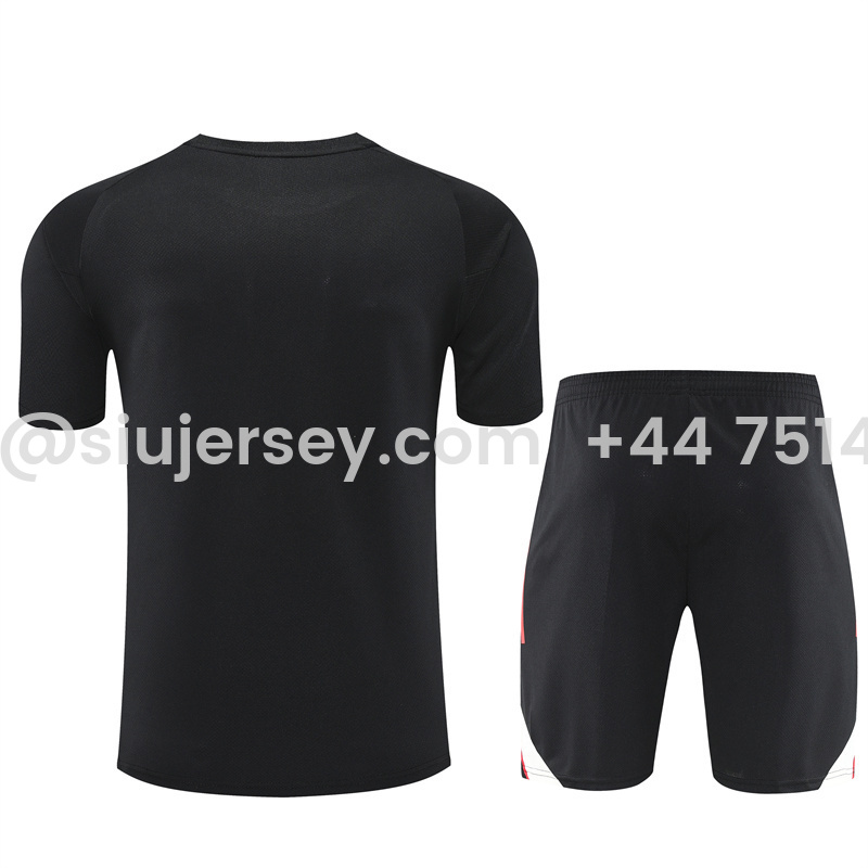 SIUjerseys-Liver.pool 25-26 Short-Sleeve Training Set - Black Top & Black Shorts