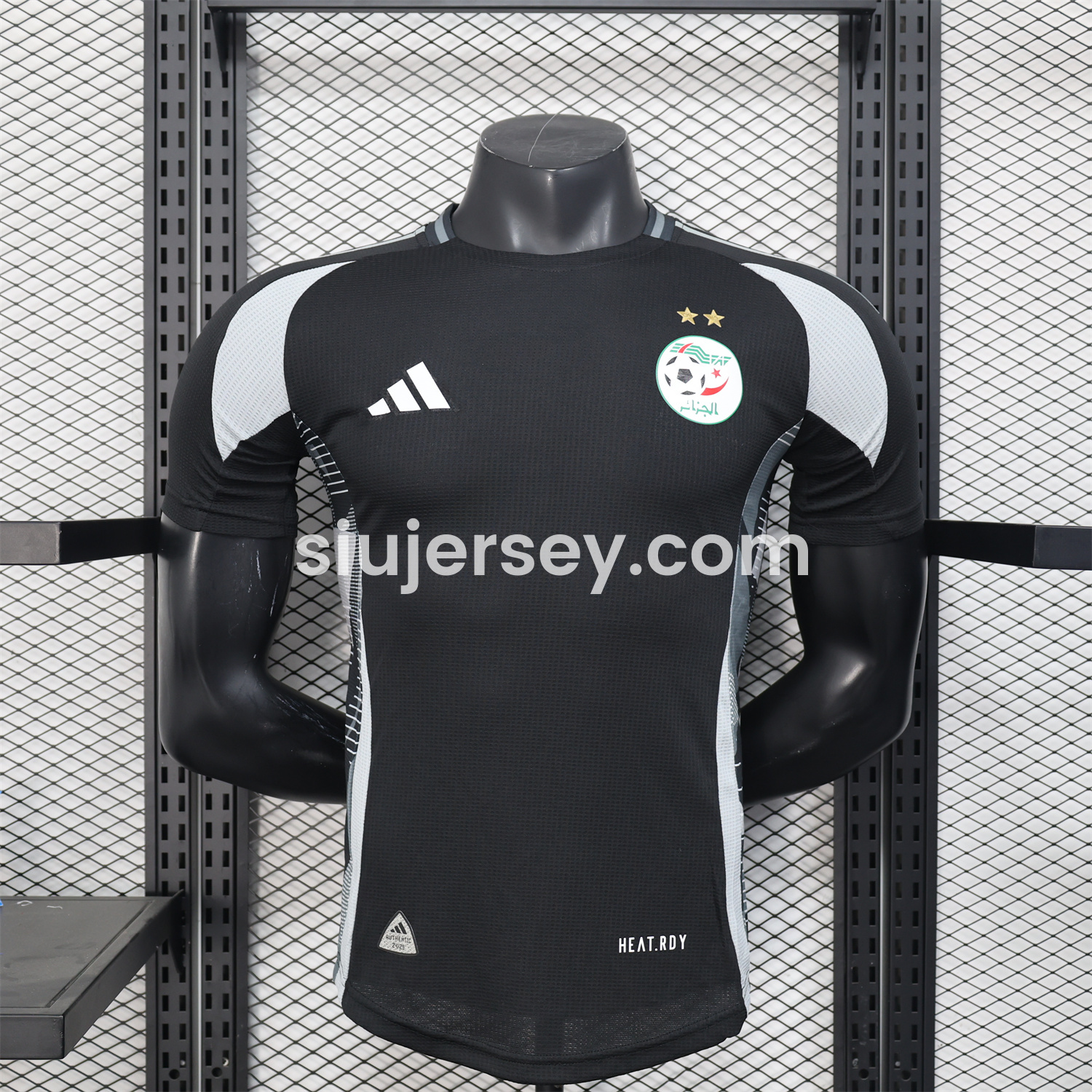 SIUjerseys-Algeria 25-26 Pure Black Jersey with Grey Block - Player Version