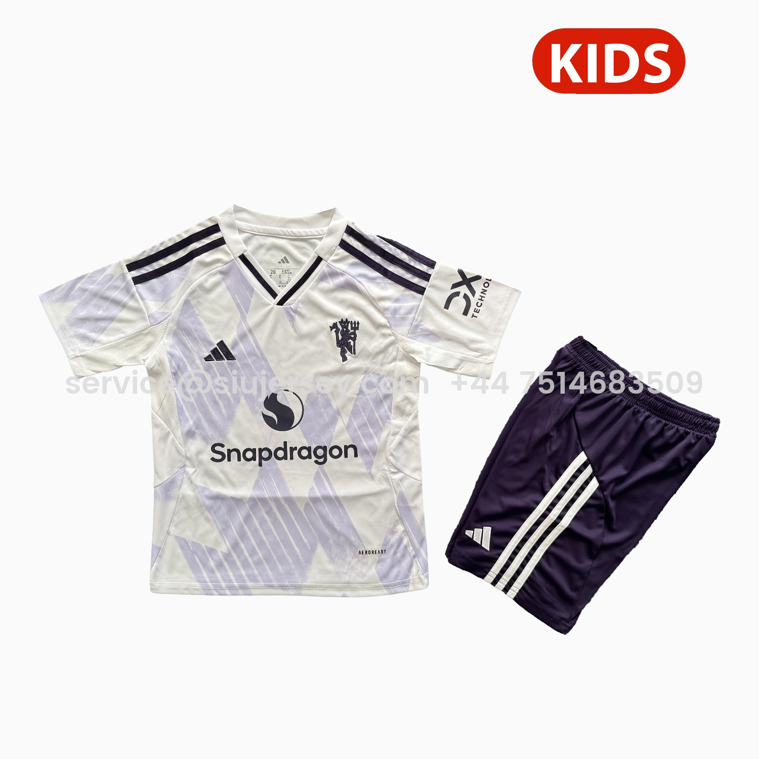 SIUjerseys-Manchester United 25-26 Away Kids Kit
