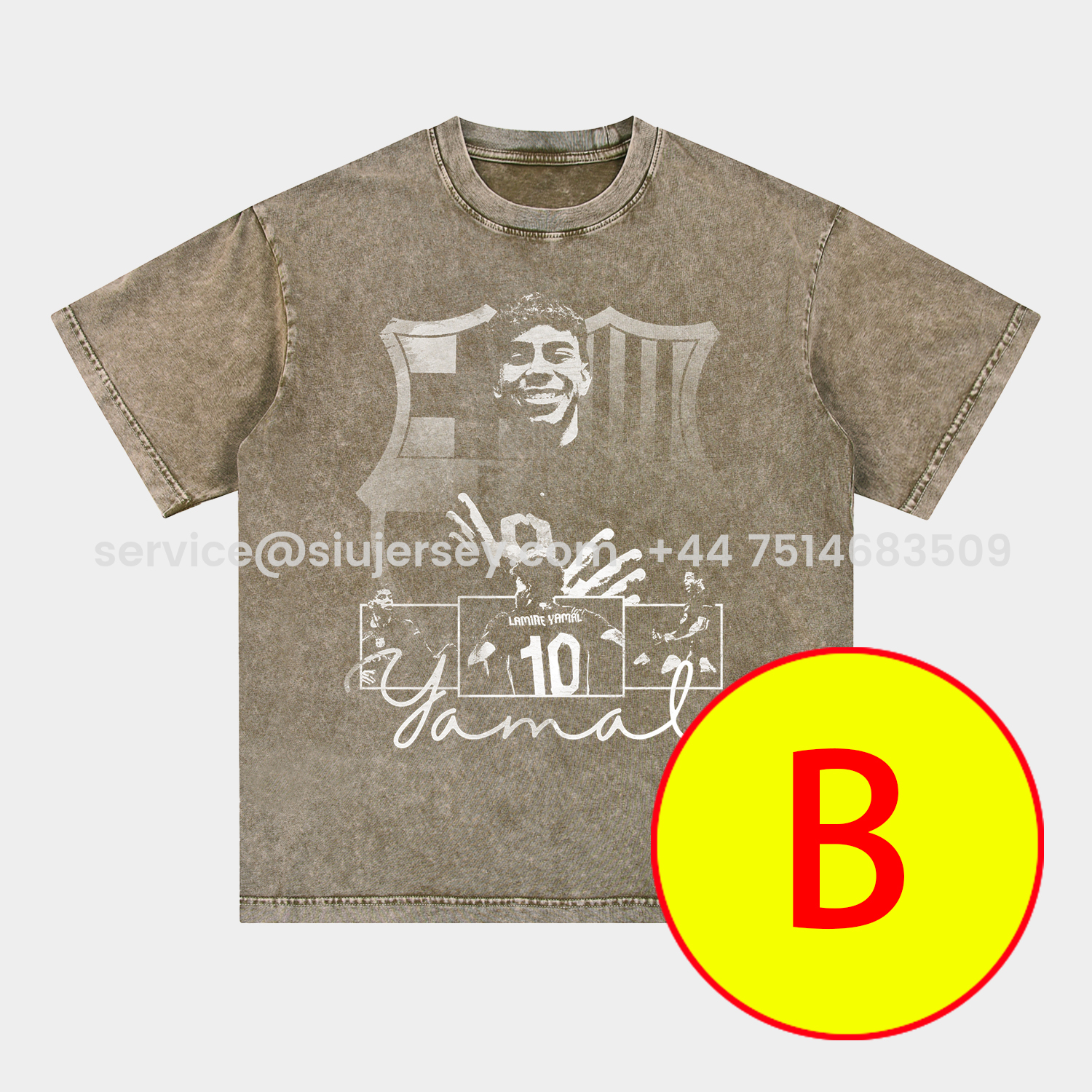 SIUjerseys-LAMINE YAMAL - Barcelona No. 10 Legend Continues 2025 Oversized Washed T-Shirt